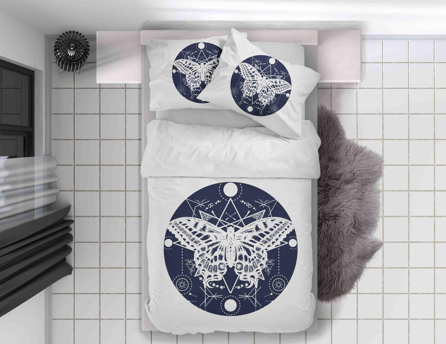 3D Butterfly Tattoo Geometrical Sign Quilt Cover Set Bedding Set Duvet Cover Pillowcases WJ 9152