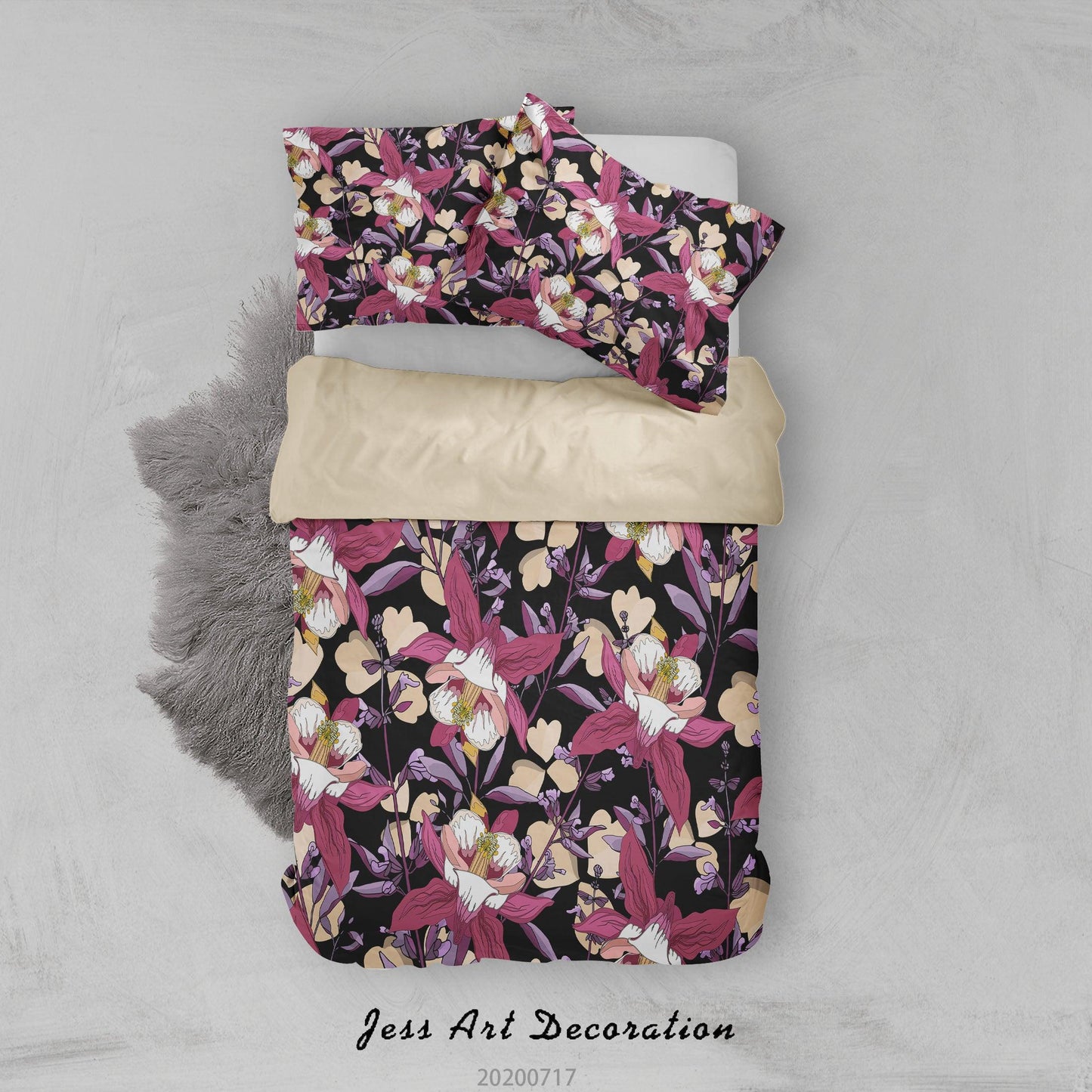 3D Art Floral Garden Pink White Pattern Quilt Cover Set Bedding Set Duvet Cover Pillowcases WJ 1502