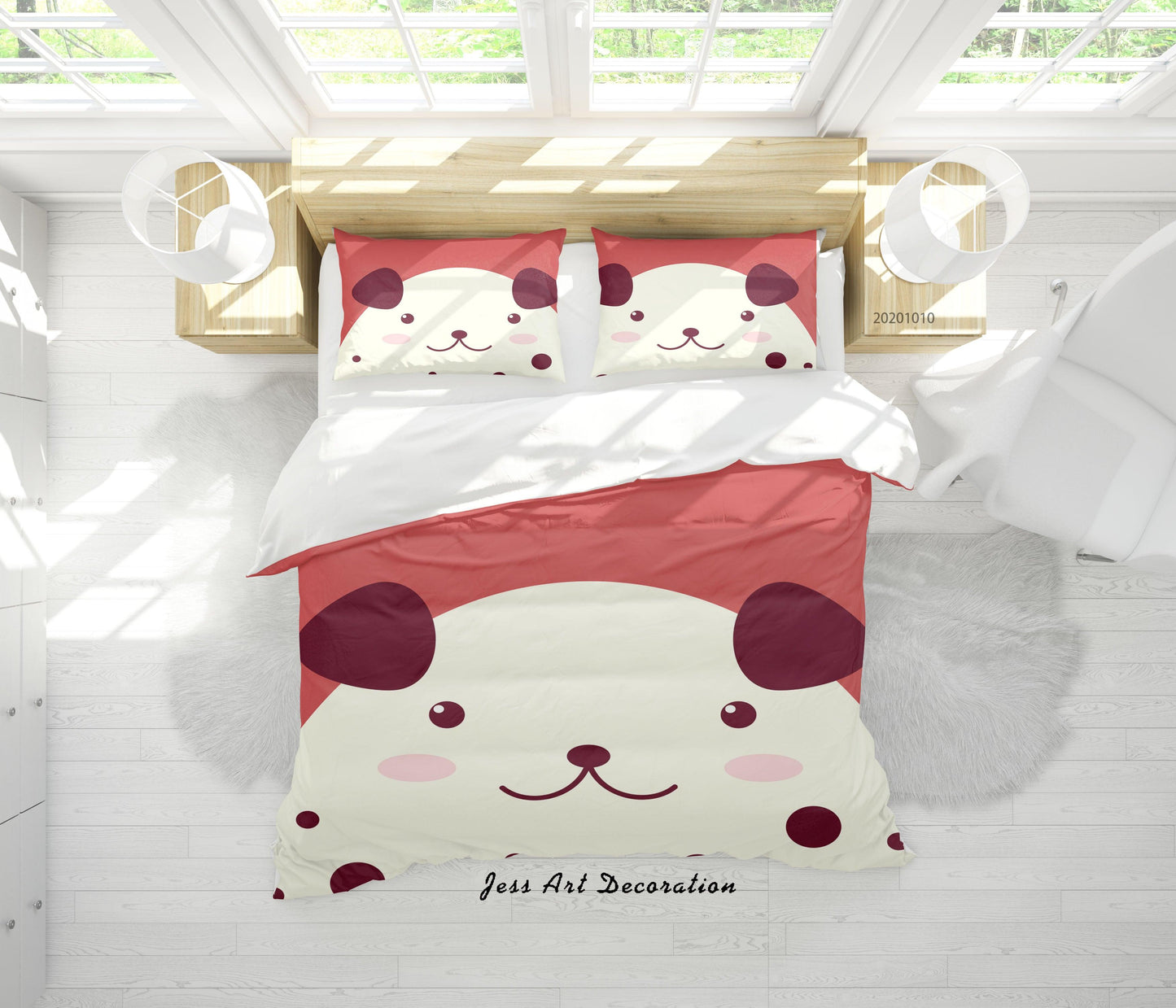 3D Cartoon Cute Animal Dog Quilt Cover Set Bedding Set Duvet Cover Pillowcases WJ 9544