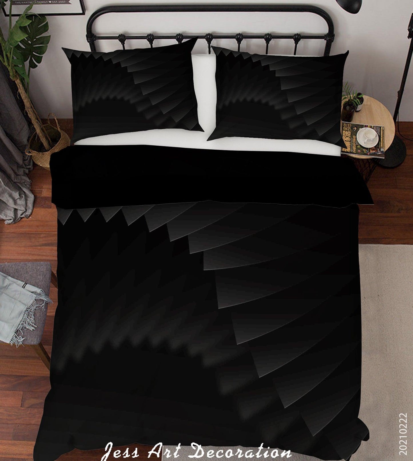 3D Abstract Black Stairs Quilt Cover Set Bedding Set Duvet Cover Pillowcases 166