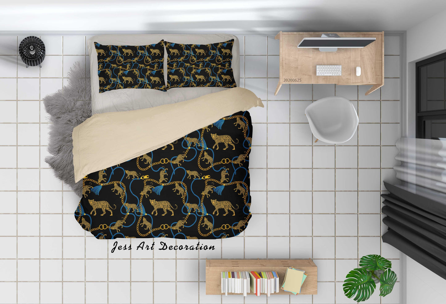 3D Black Leopard Quilt Cover Set Bedding Set Duvet Cover Pillowcases SF03