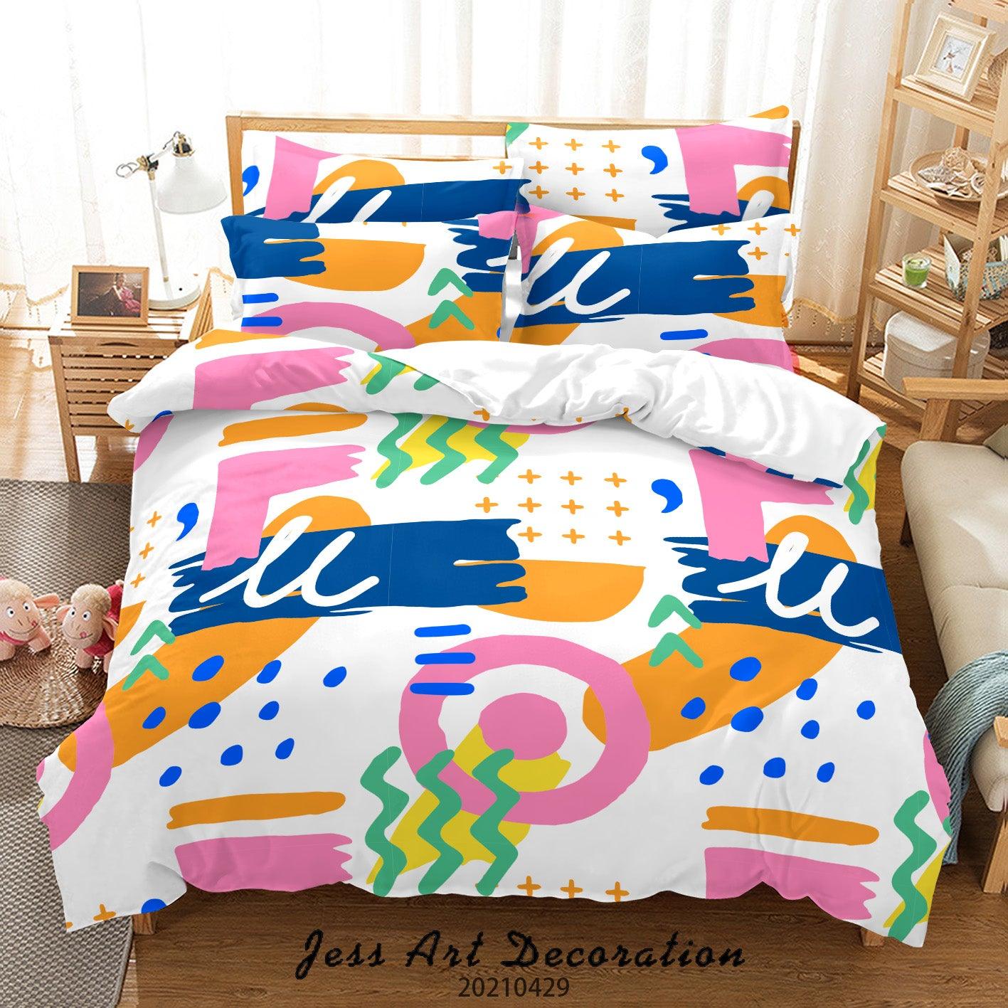 3D Abstract Color Pattern Quilt Cover Set Bedding Set Duvet Cover Pillowcases 1