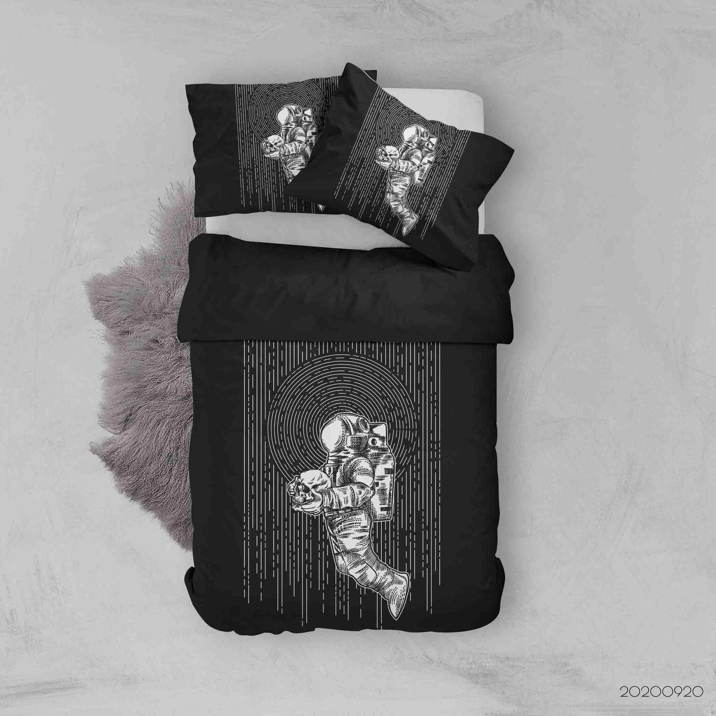 3D Astronaut Skull Hand Quilt Cover Set Bedding Set Duvet Cover Pillowcases WJ 9149