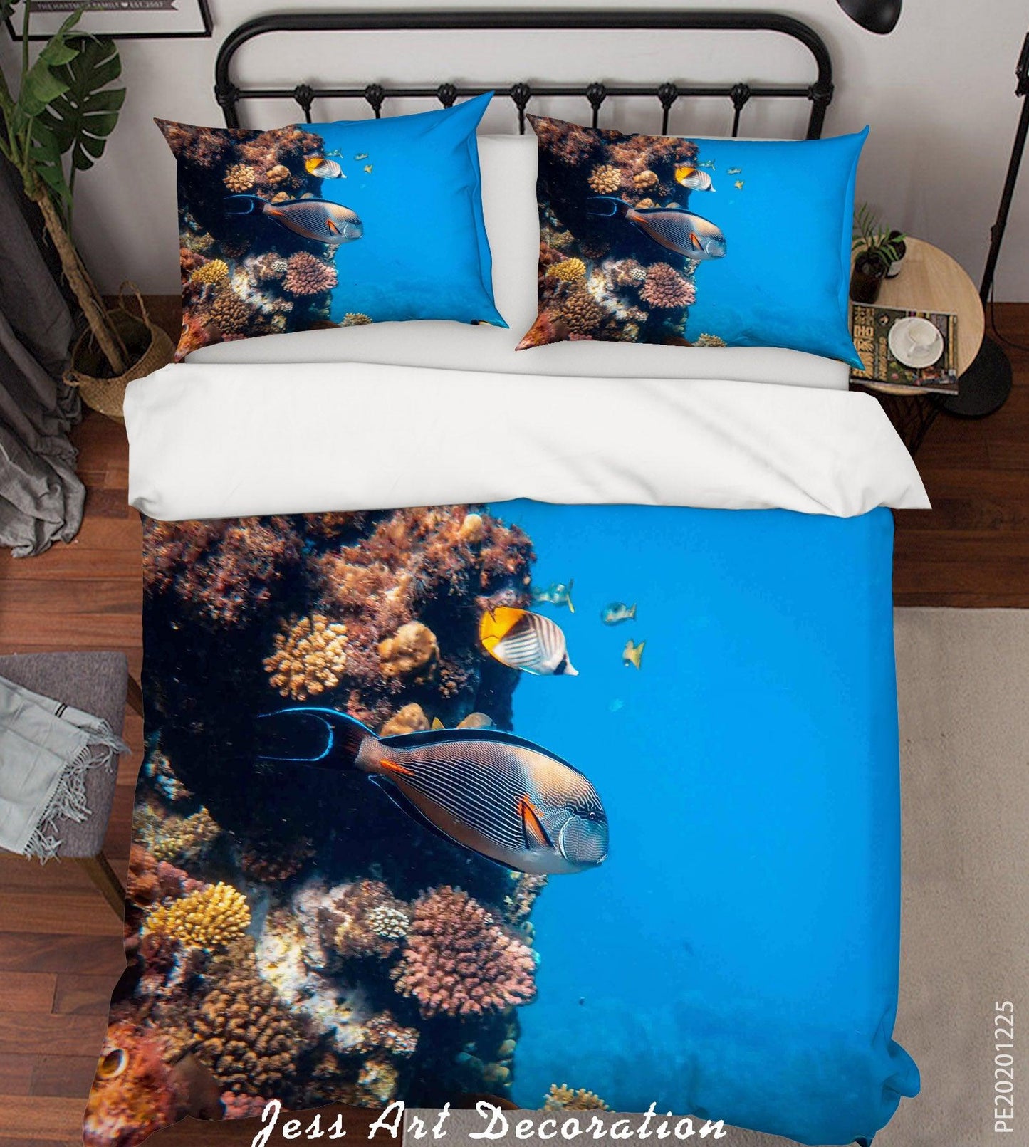 3D Blue Marine Fish Coral Quilt Cover Set Bedding Set Duvet Cover Pillowcases 29