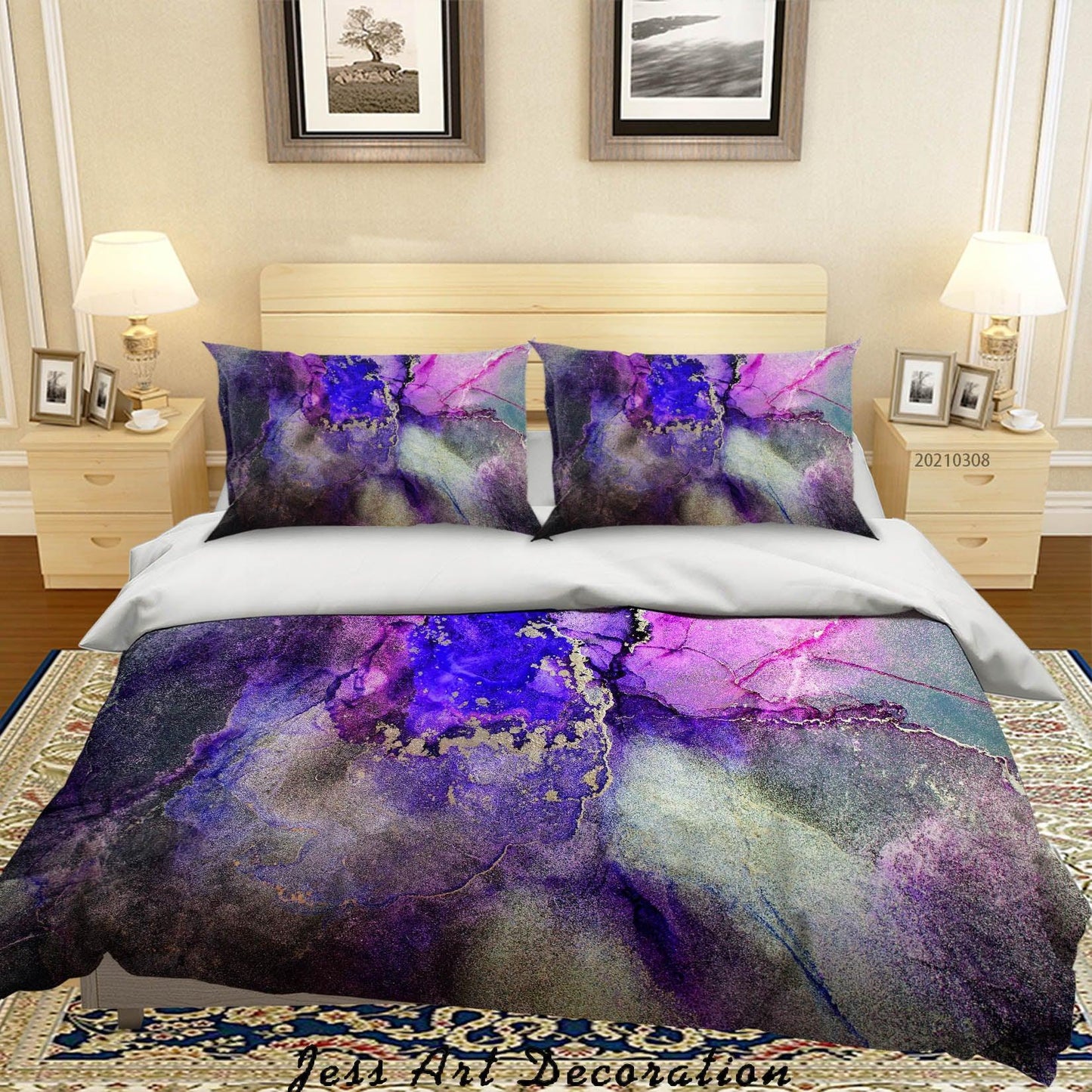3D Abstract Color Marble Quilt Cover Set Bedding Set Duvet Cover Pillowcases 308