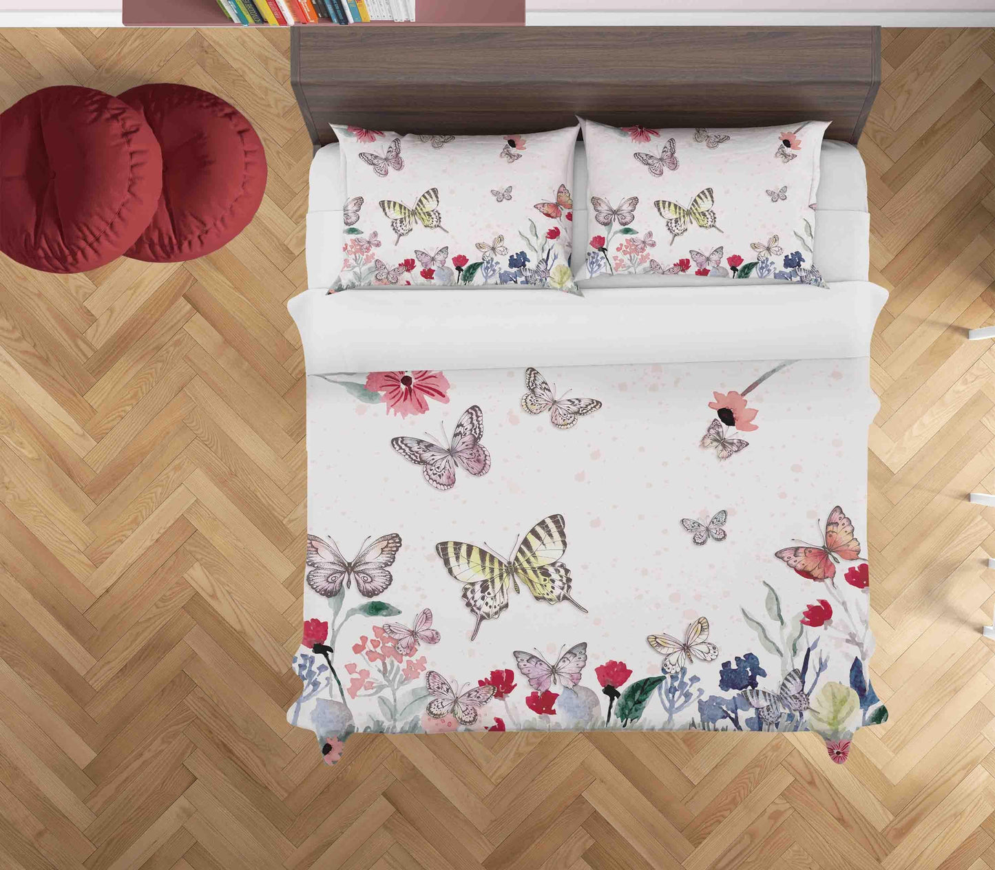 3D Butterfly Floral Quilt Cover Set Bedding Set Duvet Cover Pillowcases SF014