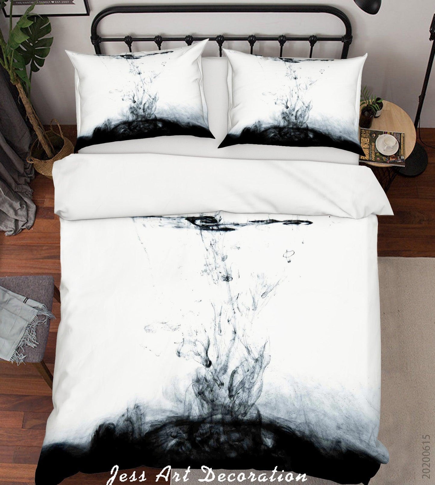 3D Black White Ink Quilt Cover Set Bedding Set Duvet Cover Pillowcases SF52