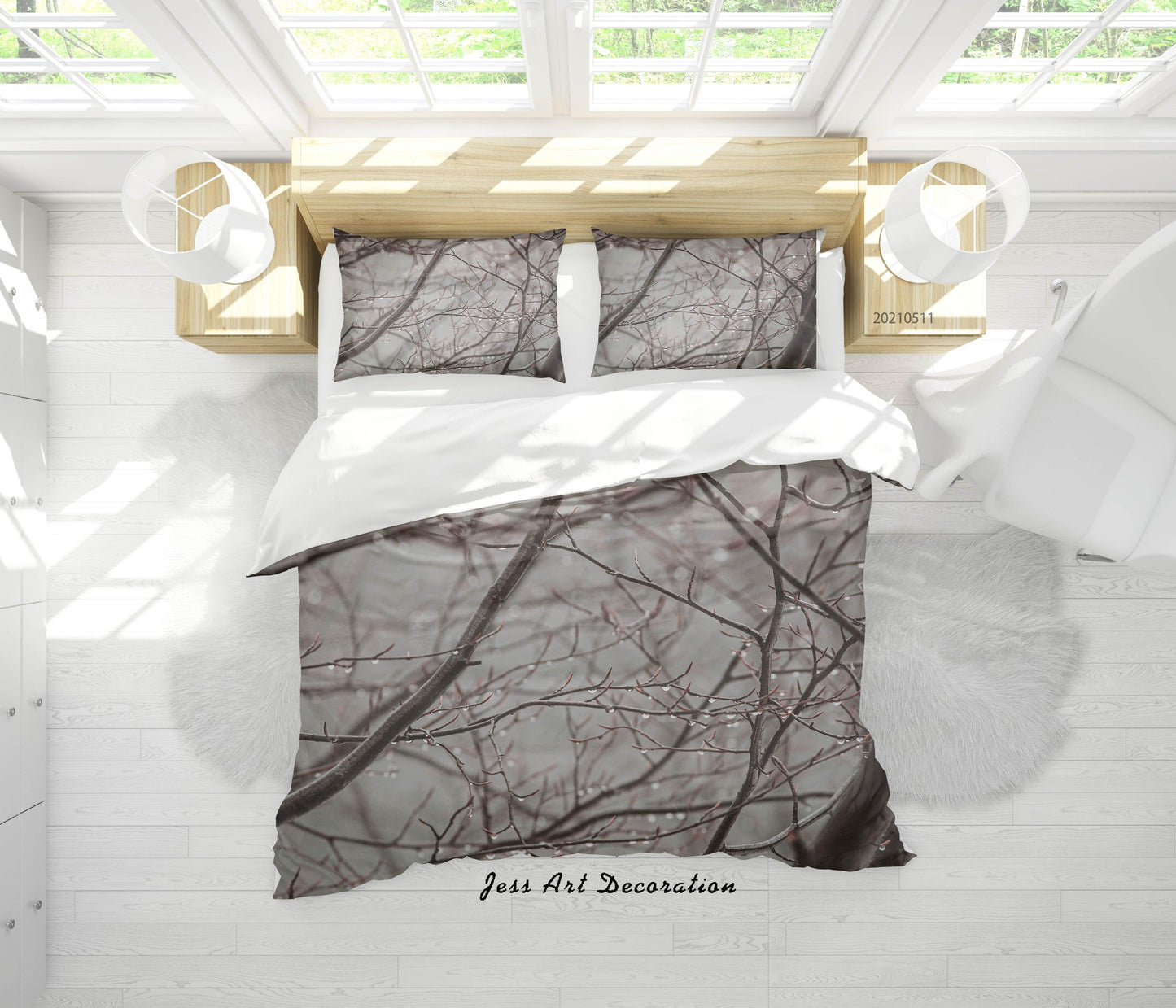 3D Branch Scenery Quilt Cover Set Bedding Set Duvet Cover Pillowcases 570