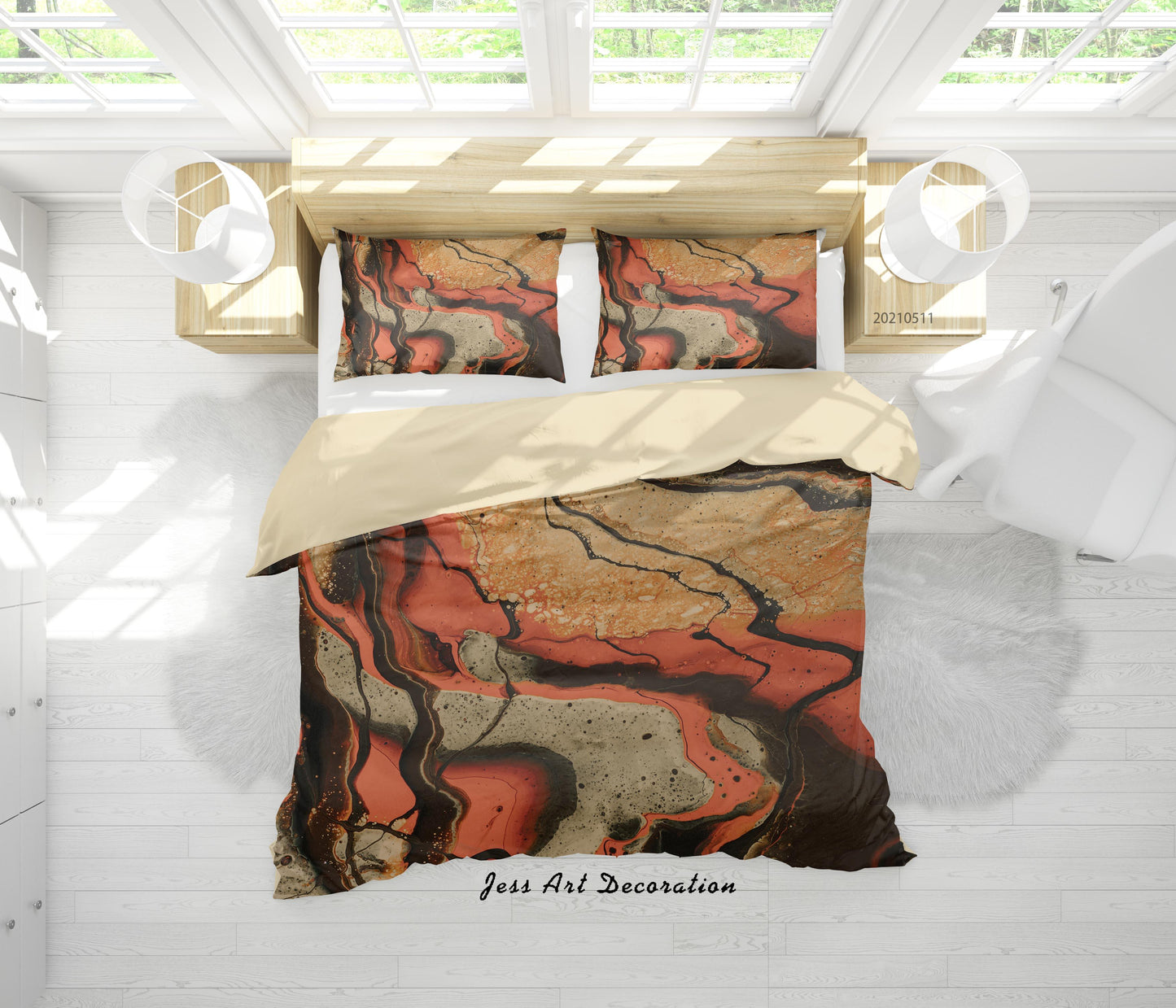 3D Abstract Marble Texture Quilt Cover Set Bedding Set Duvet Cover Pillowcases 600