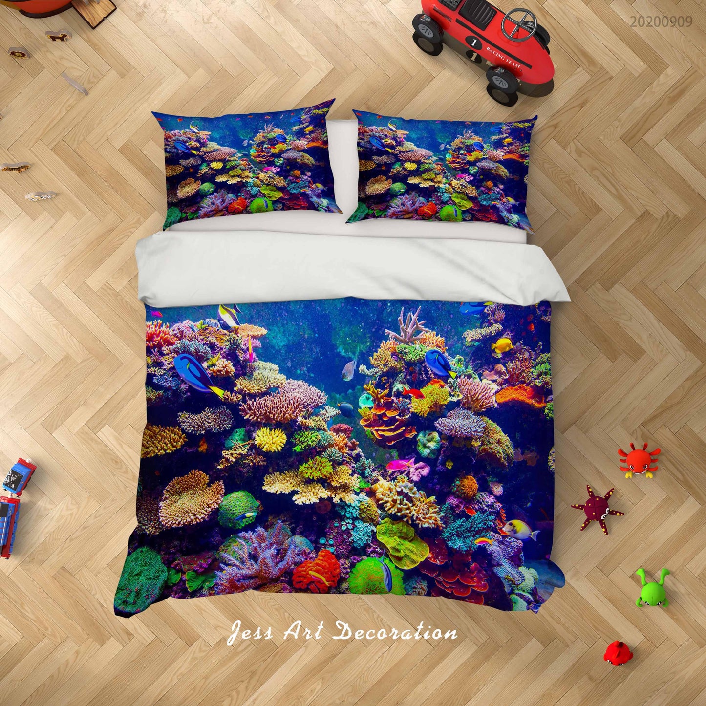 3D Aquarium Fish Quilt Cover Set Bedding Set Duvet Cover Pillowcases WJ 1992