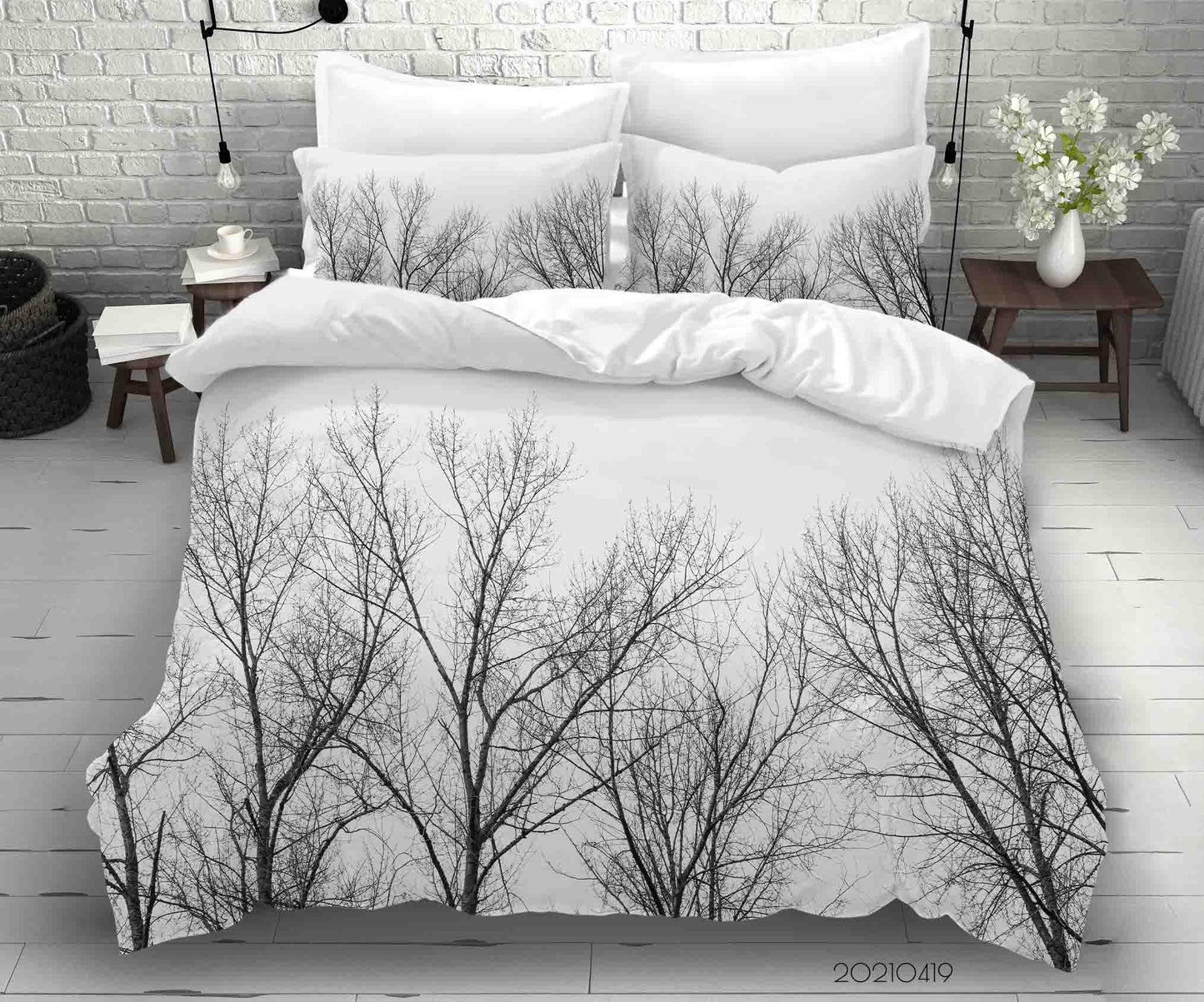 3D Branch White Quilt Cover Set Bedding Set Duvet Cover Pillowcases 134