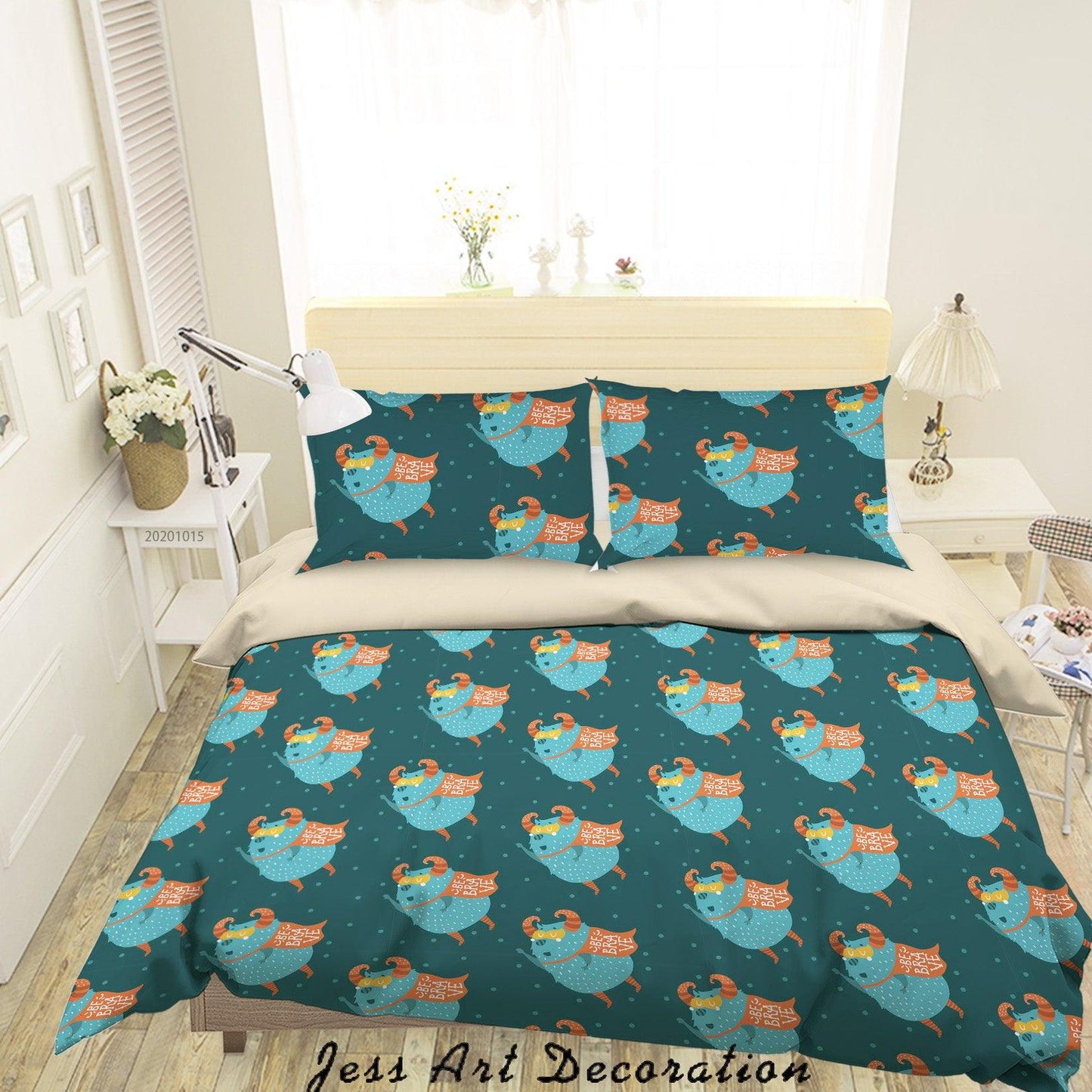 3D Cartoon Animal Monsters Pattern Quilt Cover Set Bedding Set Duvet Cover Pillowcases WJ 9616