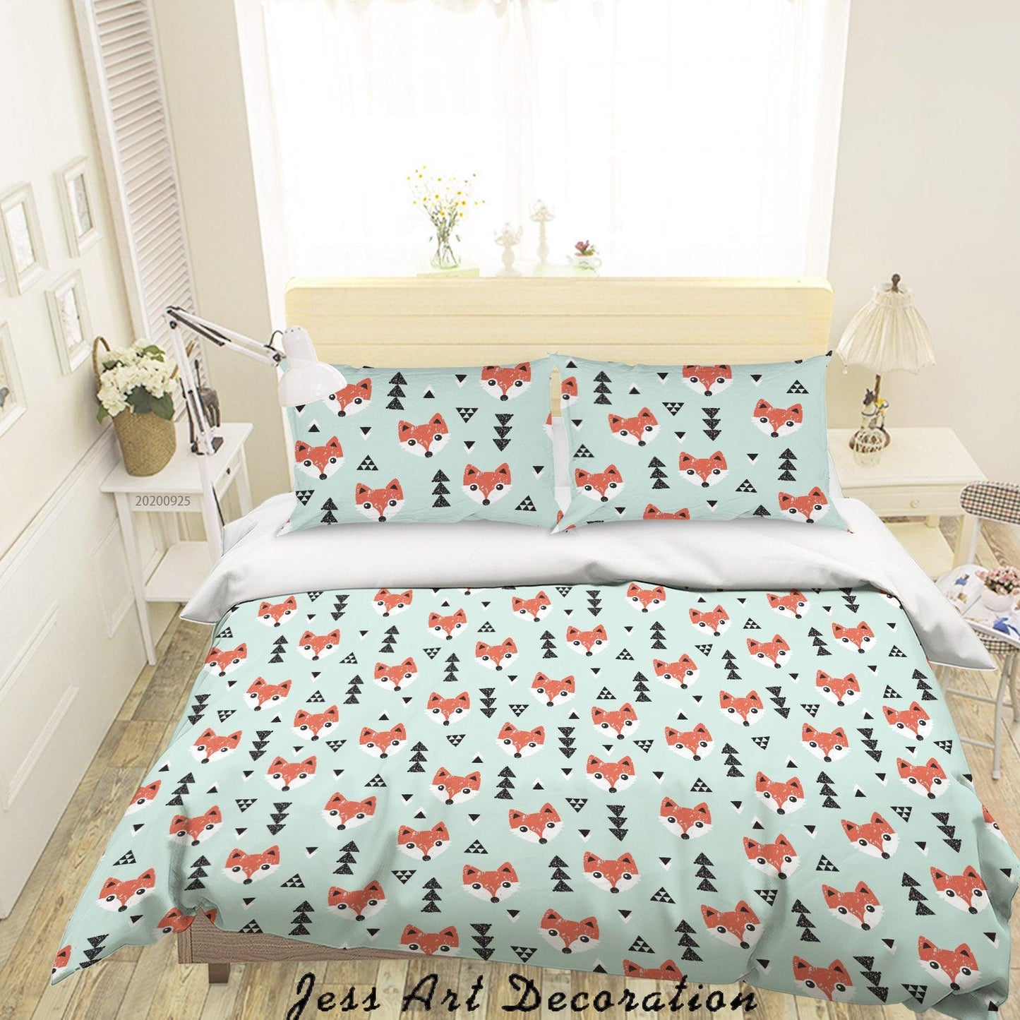 3D Cartoon Animal Fox Pattern Quilt Cover Set Bedding Set Duvet Cover Pillowcases WJ 6434