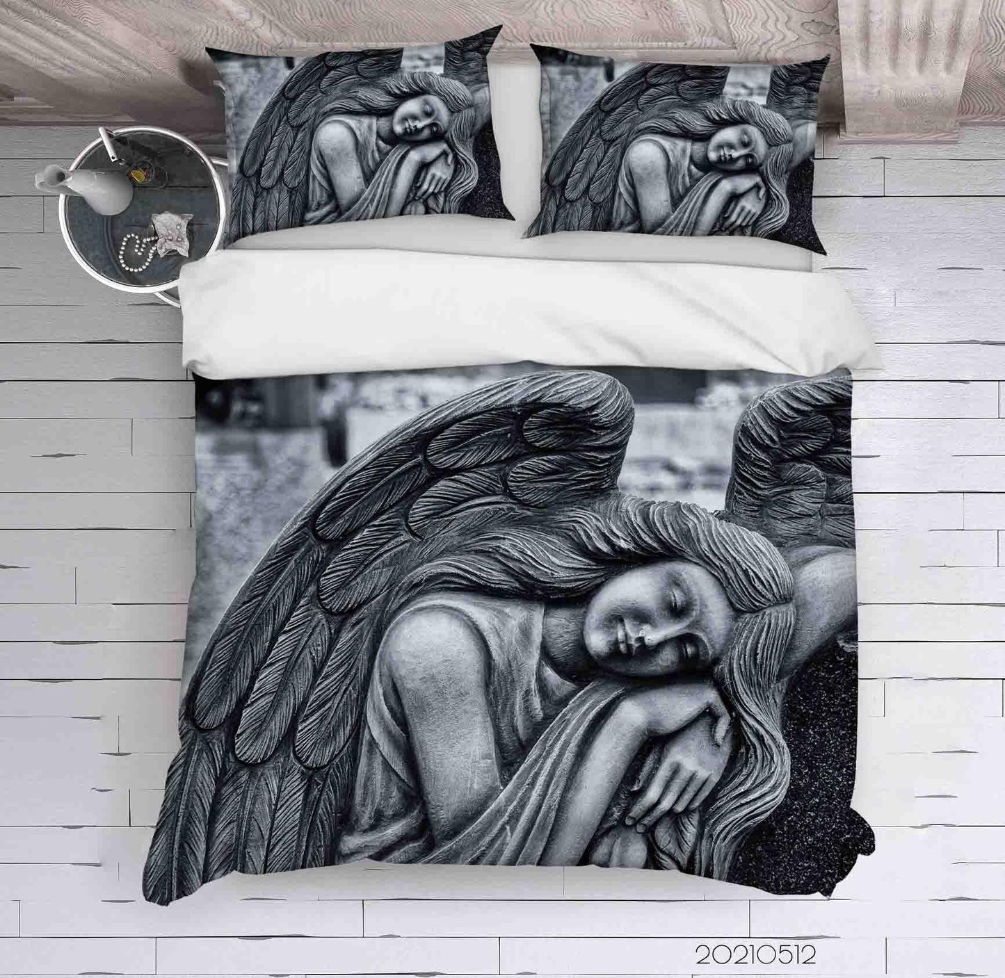 3D Art Angel Sculpture Quilt Cover Set Bedding Set Duvet Cover Pillowcases 202