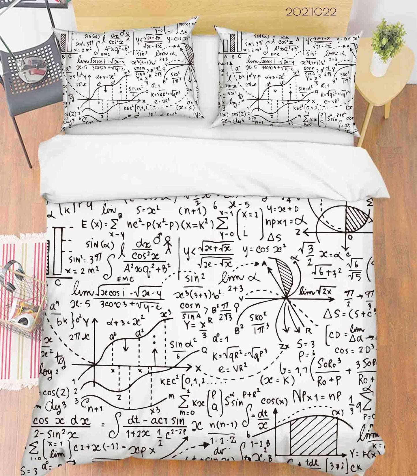 3D Abstract Math Questions Graffiti Quilt Cover Set Bedding Set Duvet Cover Pillowcases 53