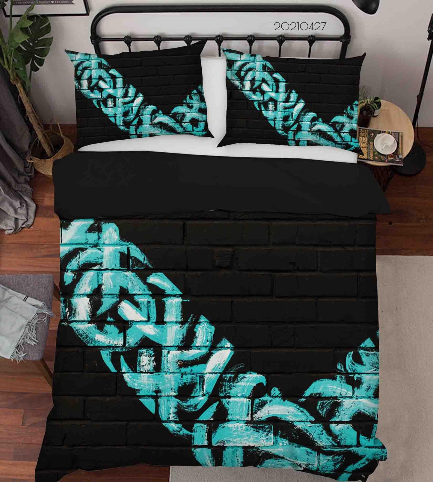 3D Abstract Street Graffiti Quilt Cover Set Bedding Set Duvet Cover Pillowcases 119