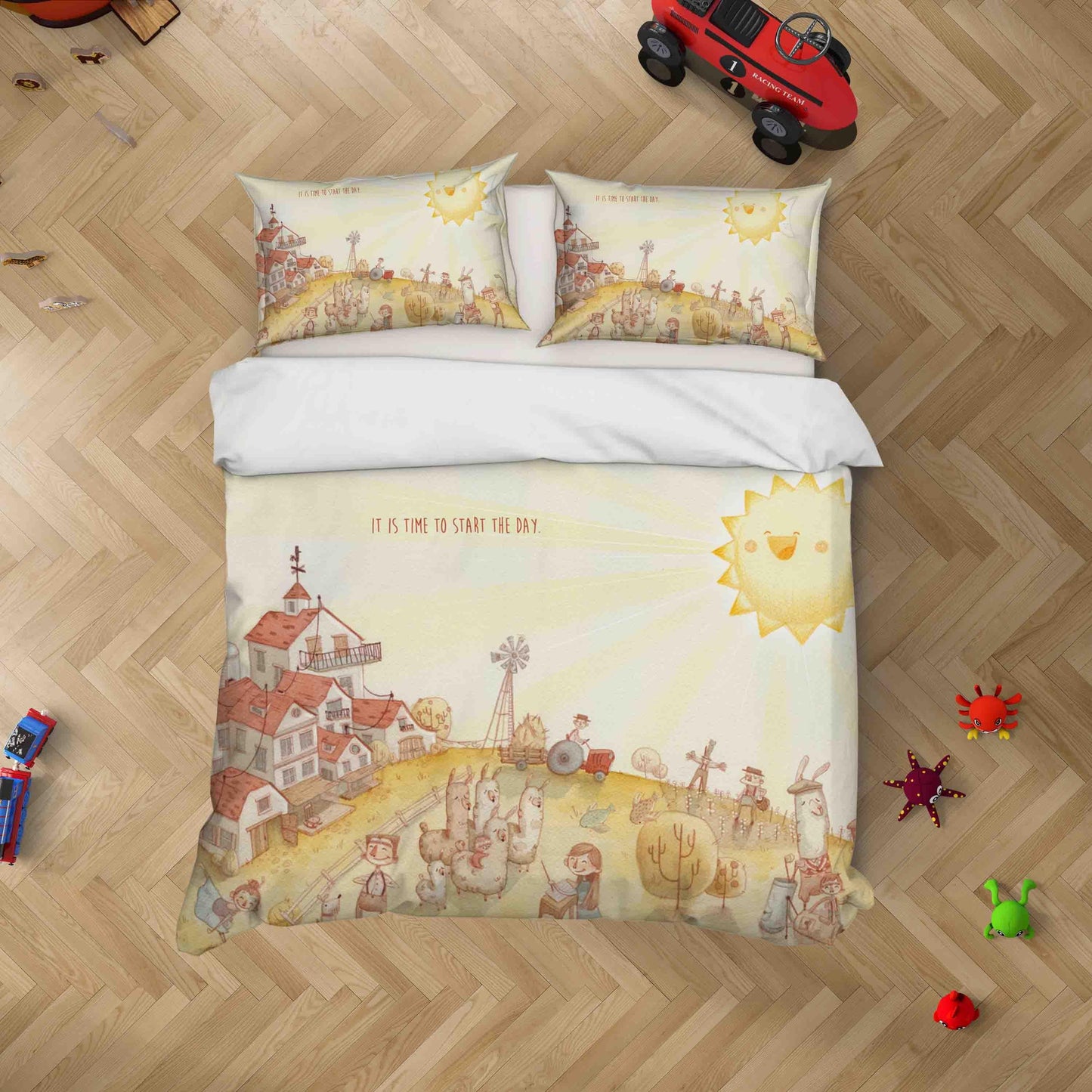 3D Cartoon House Animal Farm Quilt Cover Set Bedding Set Duvet Cover Pillowcases SF040