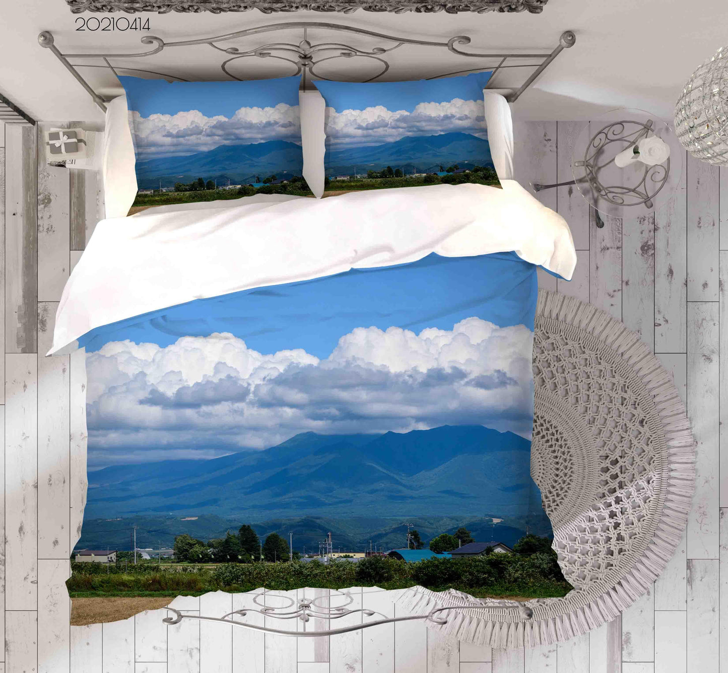 3D Blue Sky Cloud Mountain Quilt Cover Set Bedding Set Duvet Cover Pillowcases 46