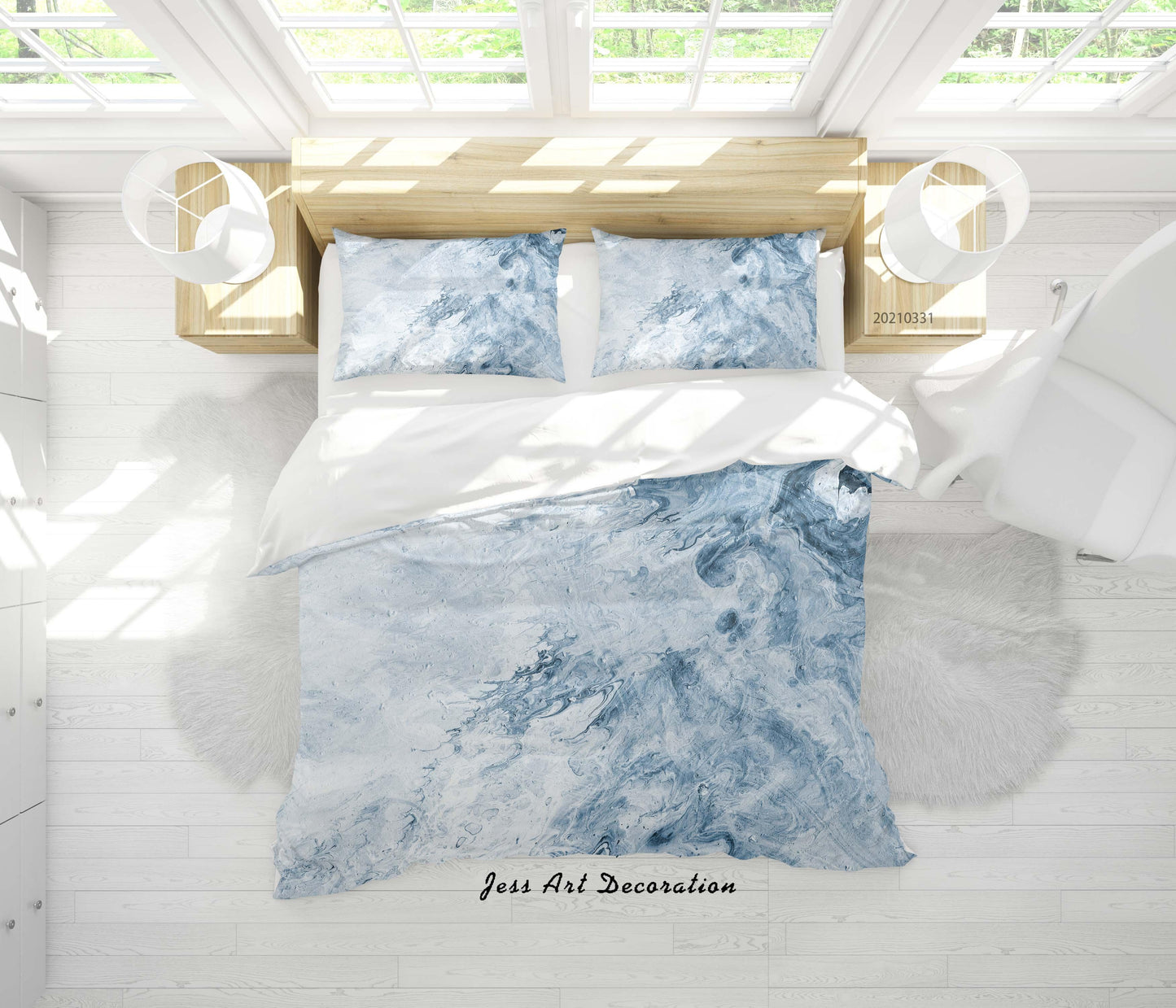 3D Abstract Marble Texture Quilt Cover Set Bedding Set Duvet Cover Pillowcases 160