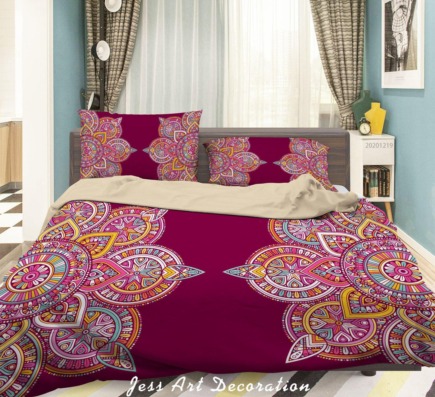 3D Abstract Red Floral Pattern Quilt Cover Set Bedding Set Duvet Cover Pillowcases 85