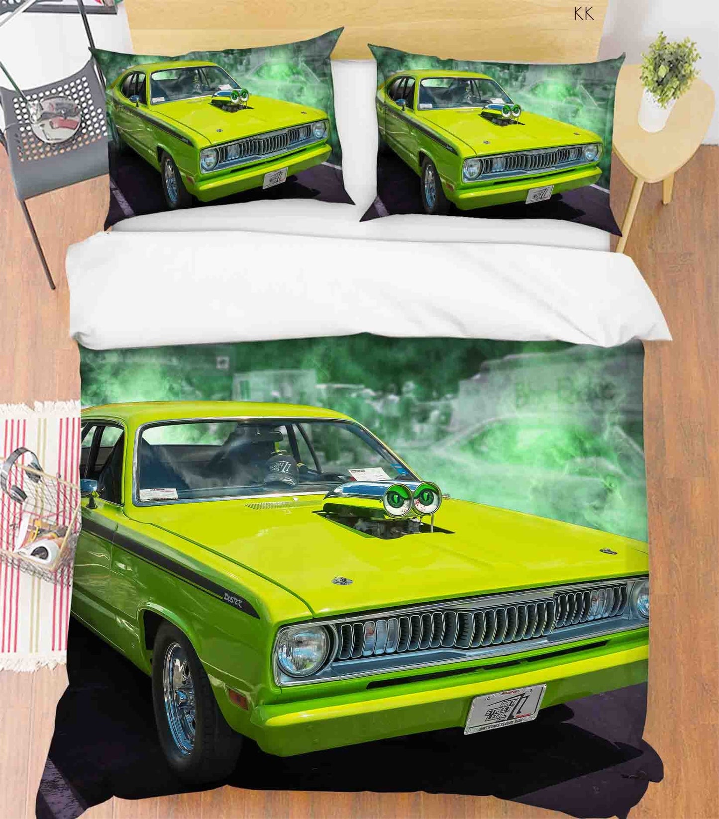 3D Automobile Green Quilt Cover Set Bedding Set Duvet Cover Pillowcase 367