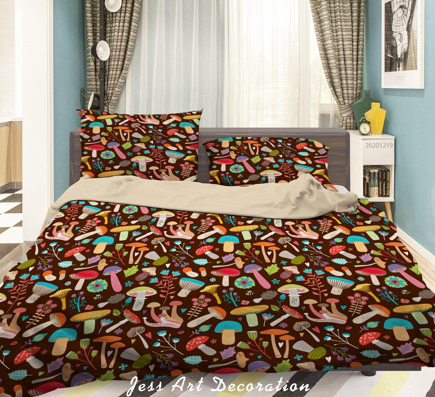 3D Cartoon Mushroom Pattern Quilt Cover Set Bedding Set Duvet Cover Pillowcases 10