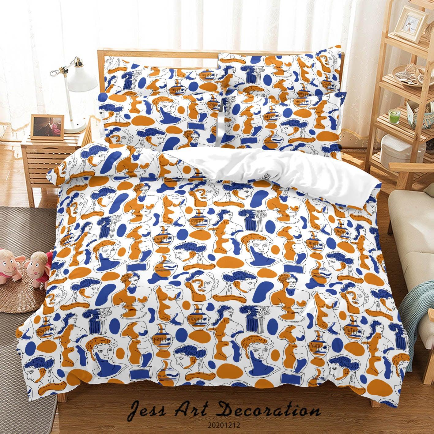 3D Ancient Greece Rome Elements Seamless Pattern Quilt Cover Set Bedding Set Duvet Cover Pillowcases LXL