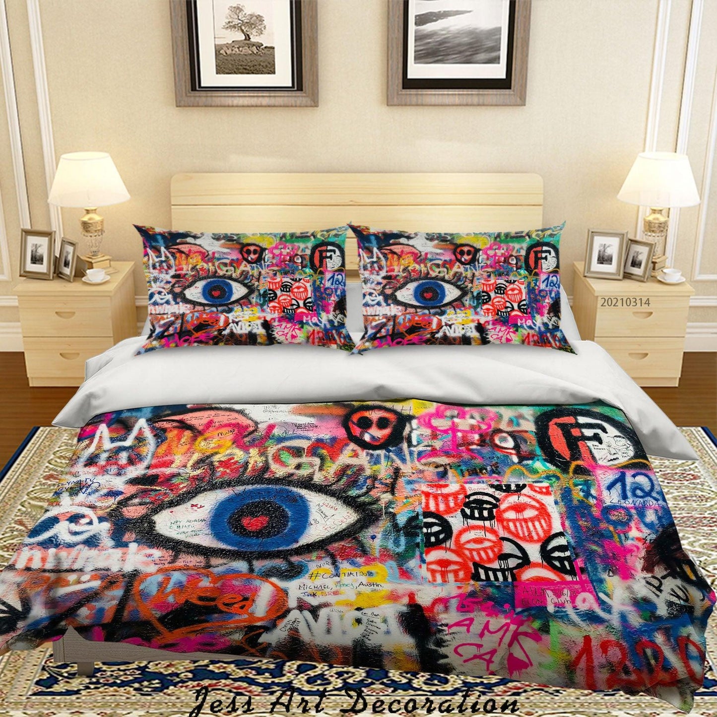 3D Abstract Street Graffiti Artist Works Quilt Cover Set Bedding Set Duvet Cover Pillowcases 119