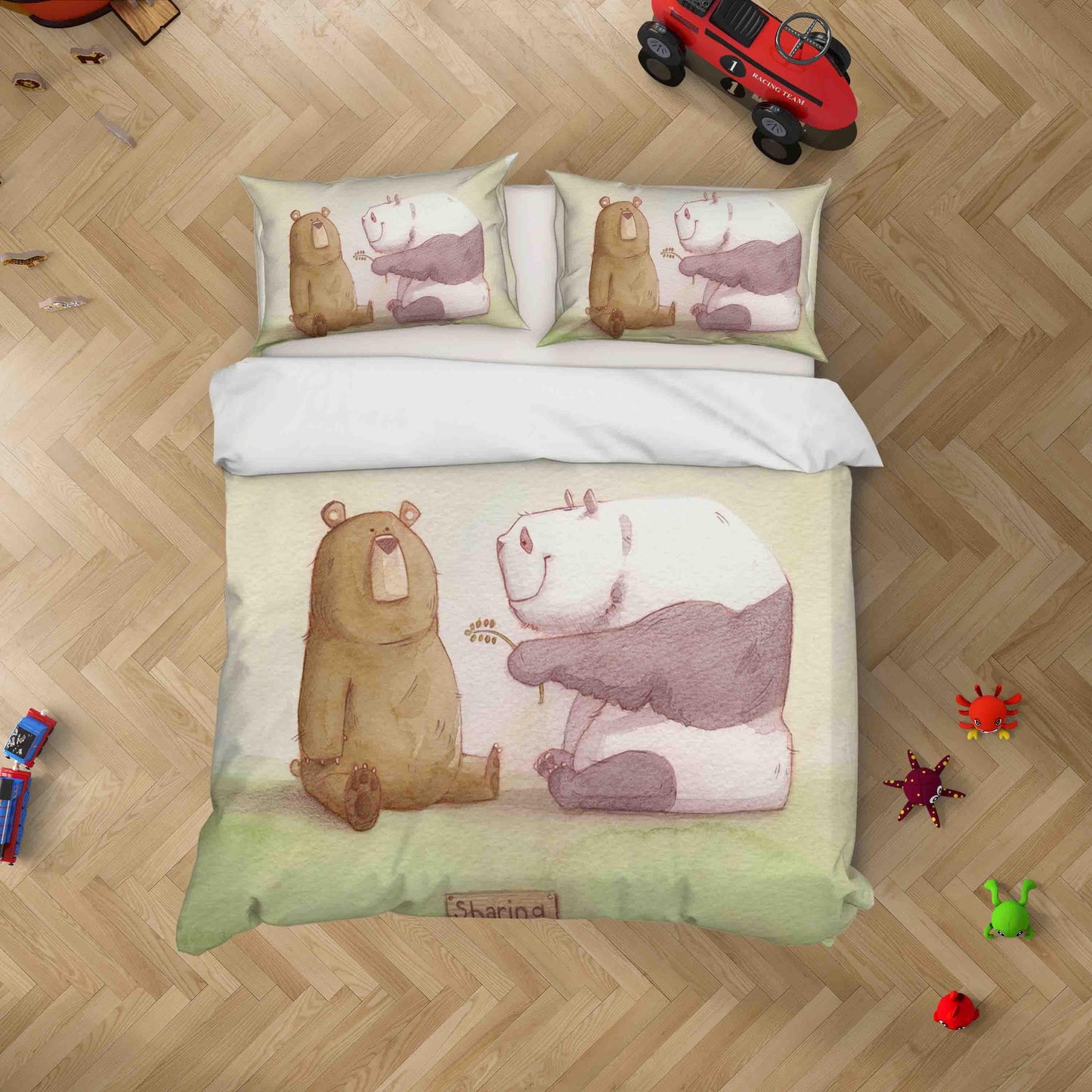 3D Bear Panda Cartoon Quilt Cover Set Bedding Set Duvet Cover Pillowcases SF028