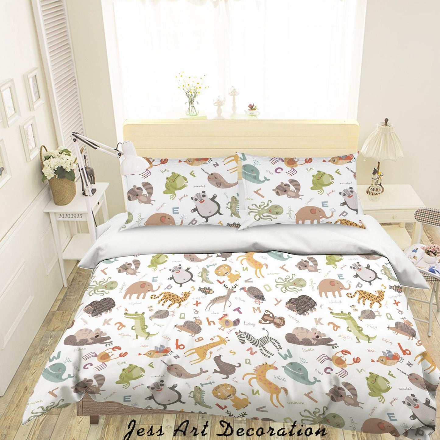 3D Cartoon Animal Pattern Quilt Cover Set Bedding Set Duvet Cover Pillowcases WJ 6426