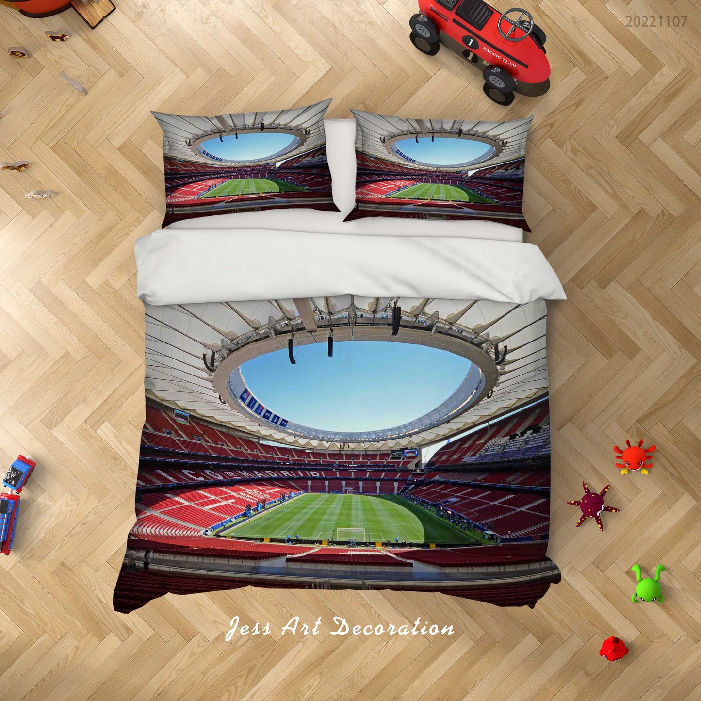 3D Atletico Madrid Spectator Seats Bluesky Quilt Cover Set Bedding Set Duvet Cover Pillowcase 840