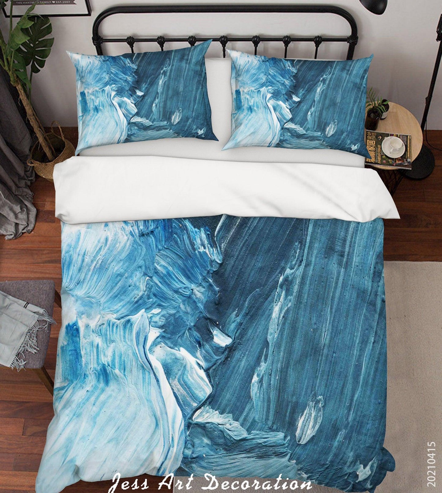 3D Blue Paint Graffiti Quilt Cover Set Bedding Set Duvet Cover Pillowcases 89