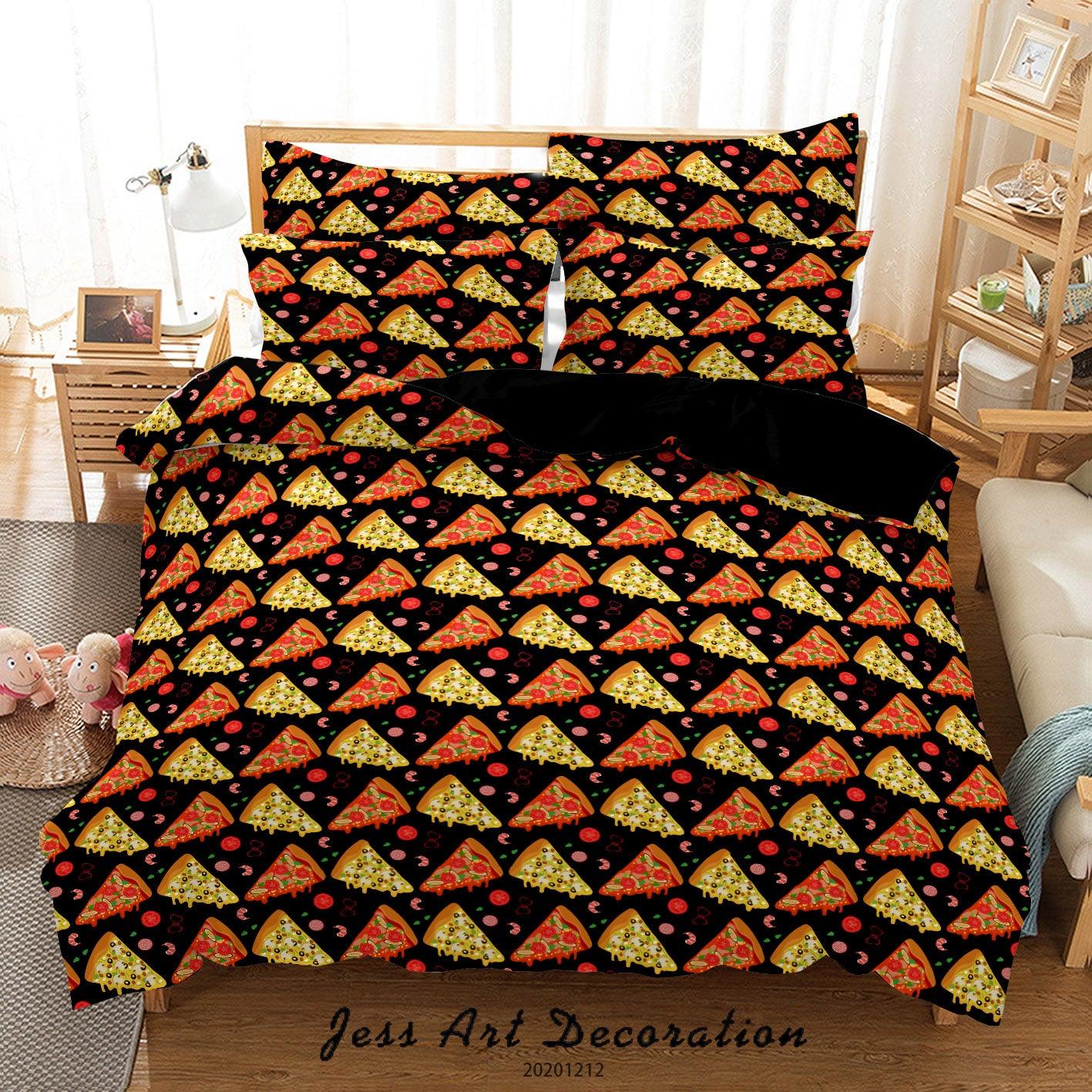 3D Cartoon Hand Drawn Colorful Pizza Pattern Quilt Cover Set Bedding Set Duvet Cover Pillowcases LXL