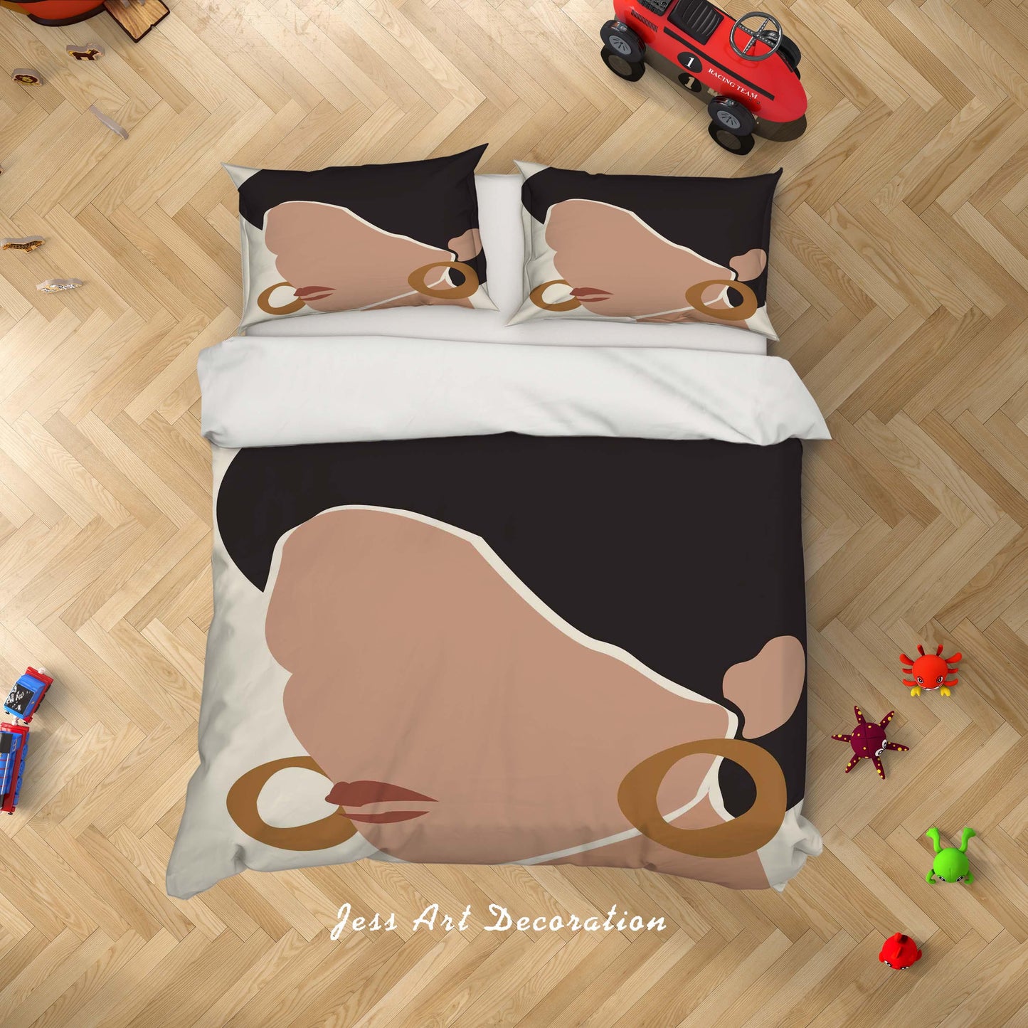 3D Beauty Woman Silhouette Quilt Cover Set Bedding Set Duvet Cover Pillowcases SF09