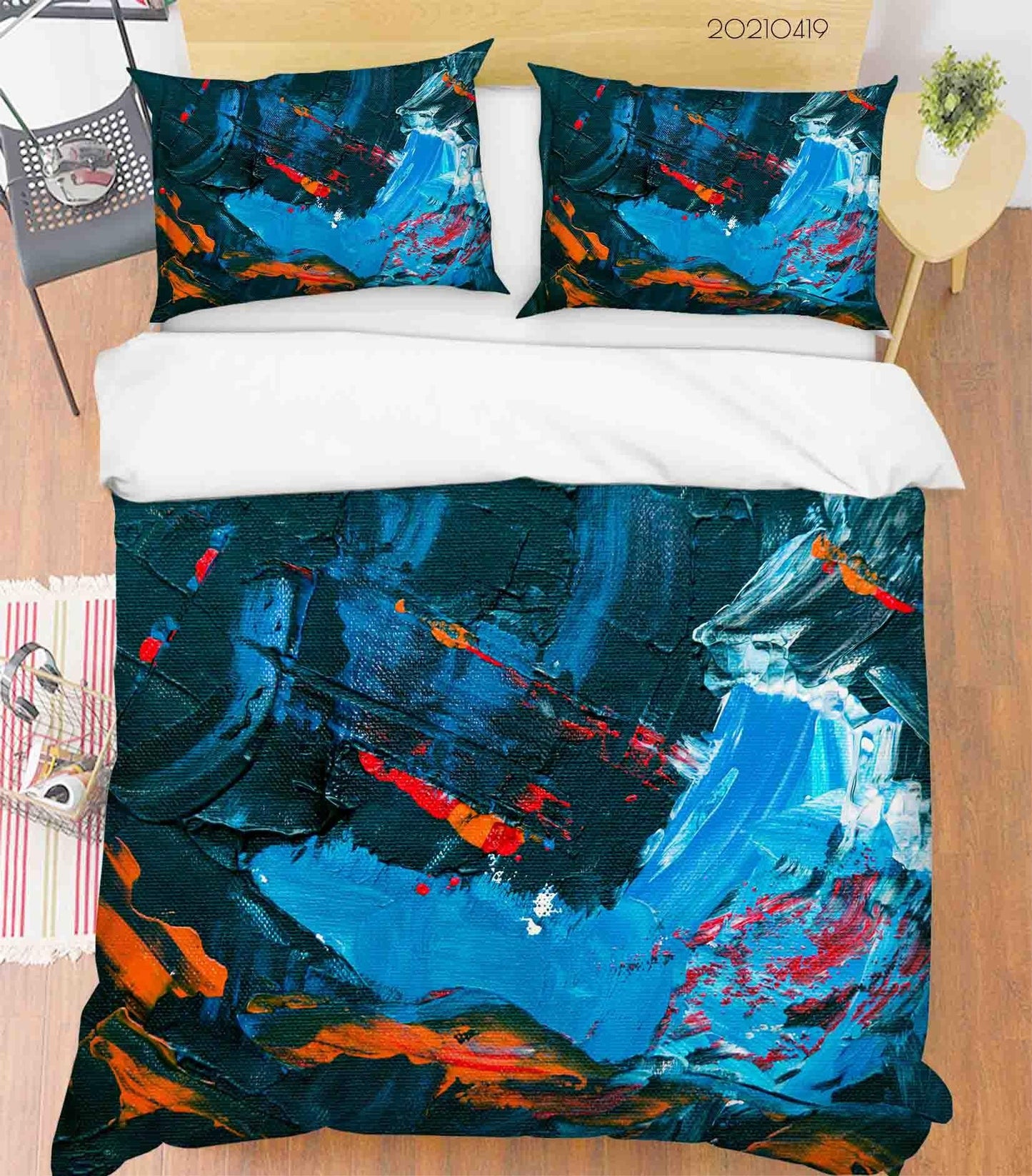 3D Abstract Blue Graffiti Quilt Cover Set Bedding Set Duvet Cover Pillowcases 211