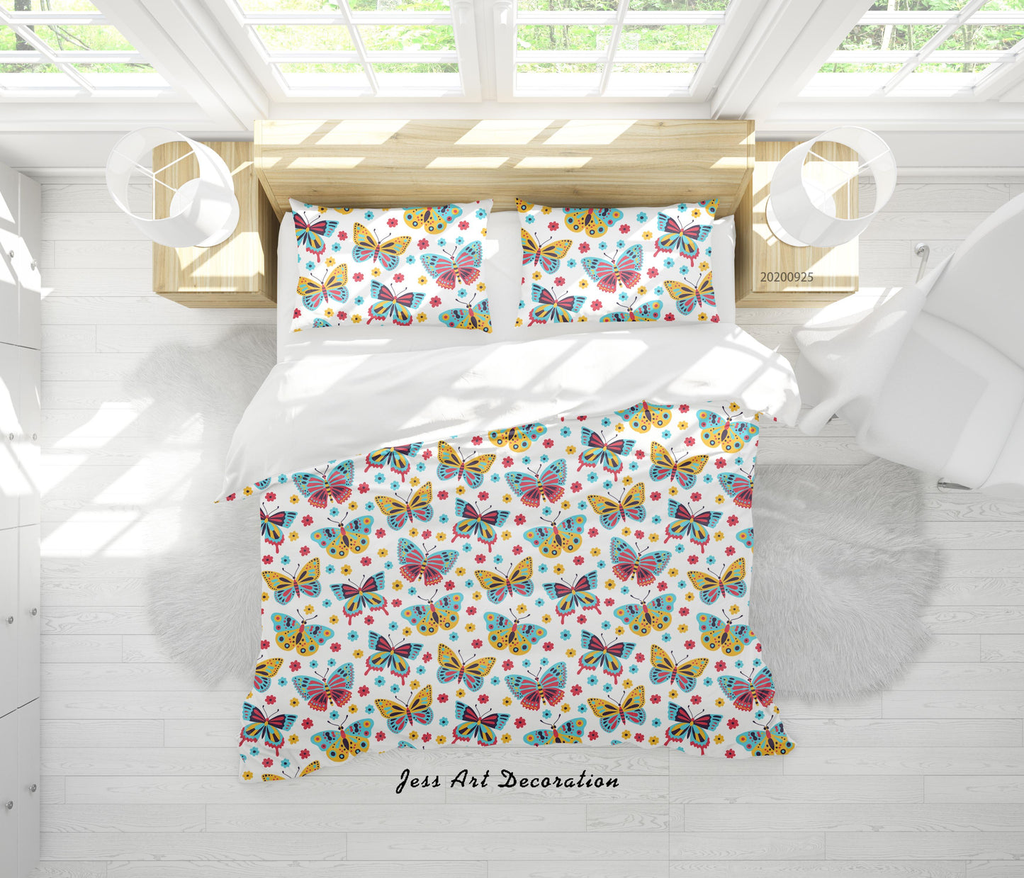 3D Cartoon Animal Butterfly Pattern Quilt Cover Set Bedding Set Duvet Cover Pillowcases WJ 6475