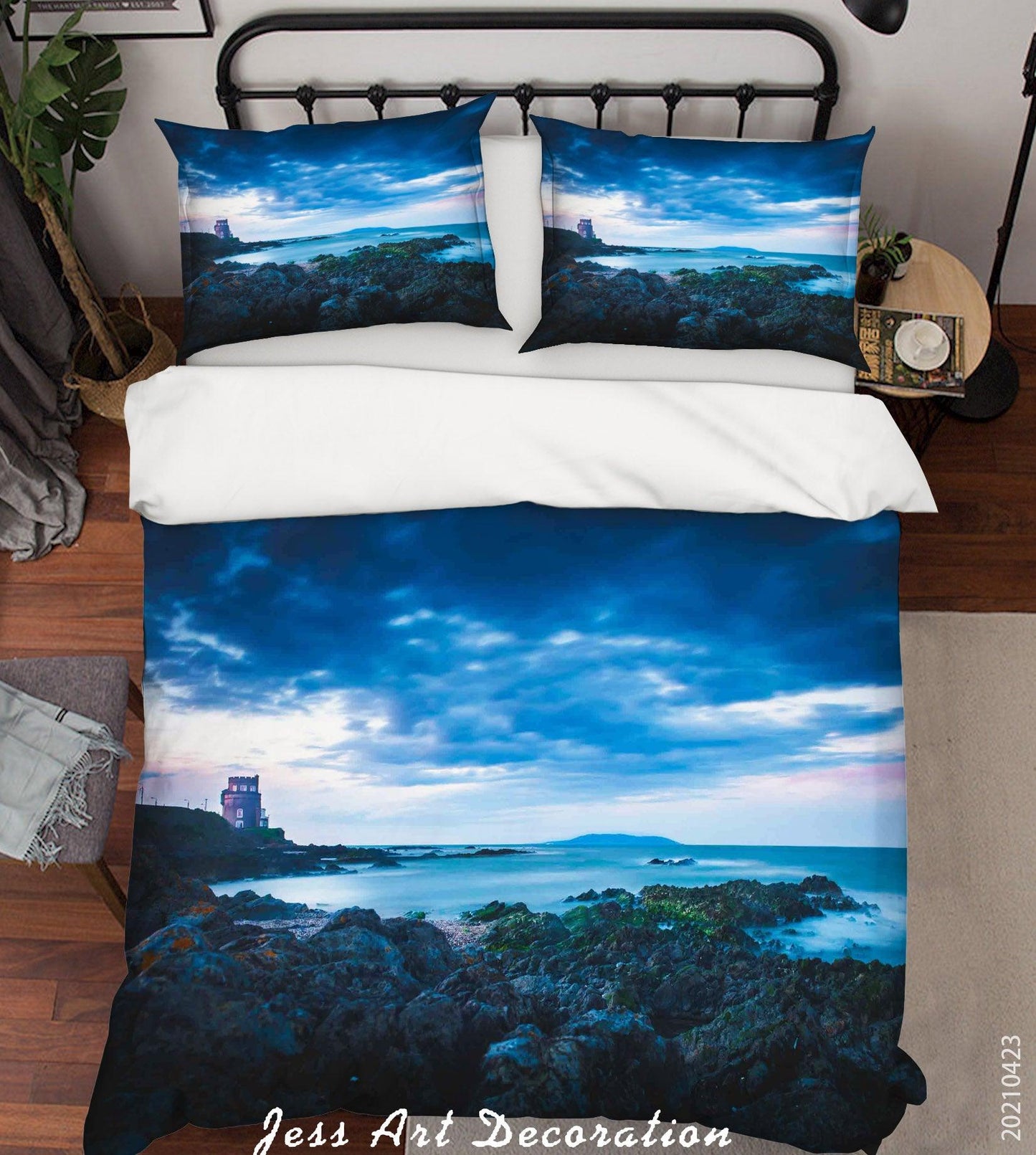 3D Blue Sky Sea Rock Quilt Cover Set Bedding Set Duvet Cover Pillowcases 7