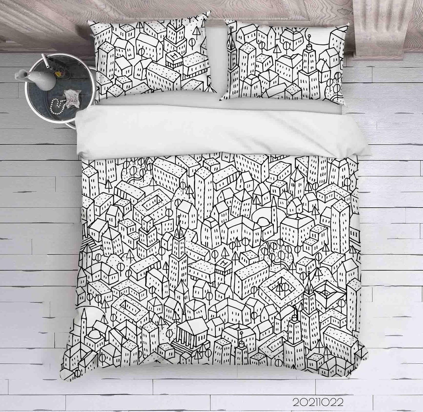 3D Abstract City Building Graffiti Quilt Cover Set Bedding Set Duvet Cover Pillowcases 83