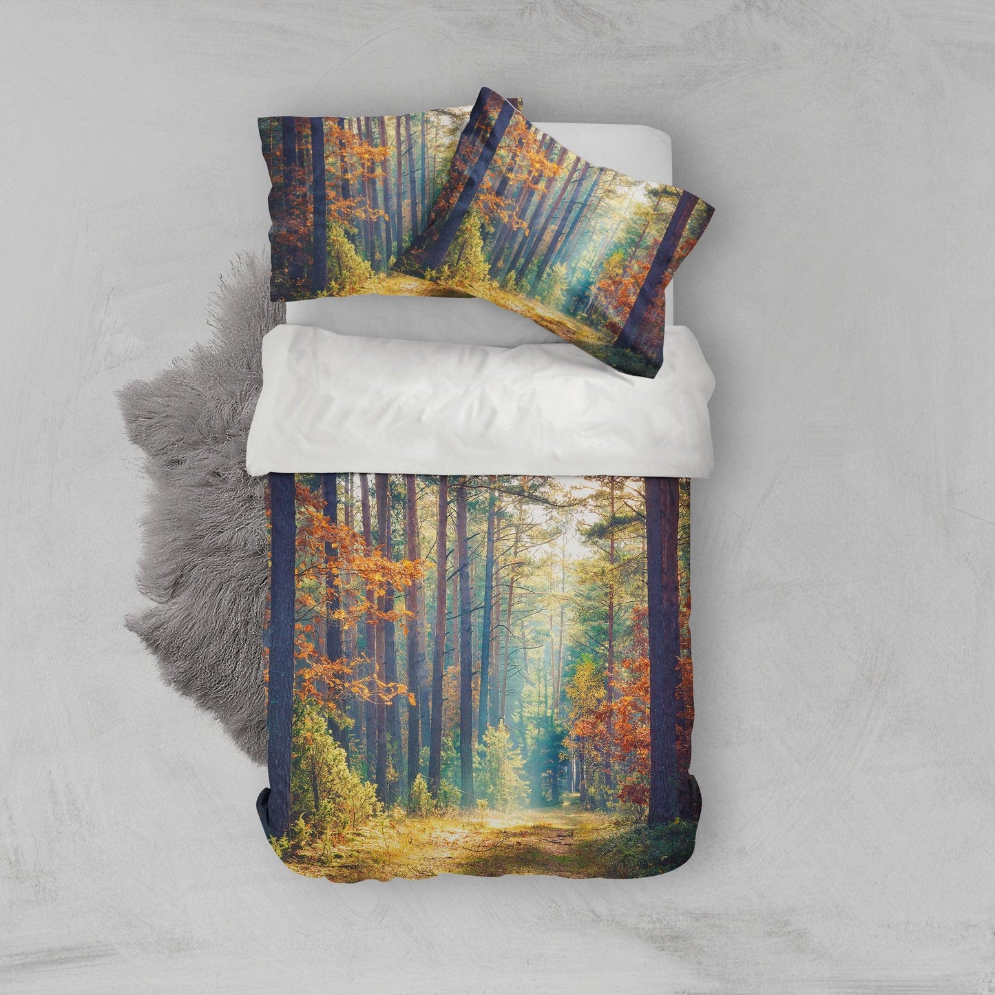 3D Autumn Forest Quilt Cover Set Bedding Set Pillowcases 100