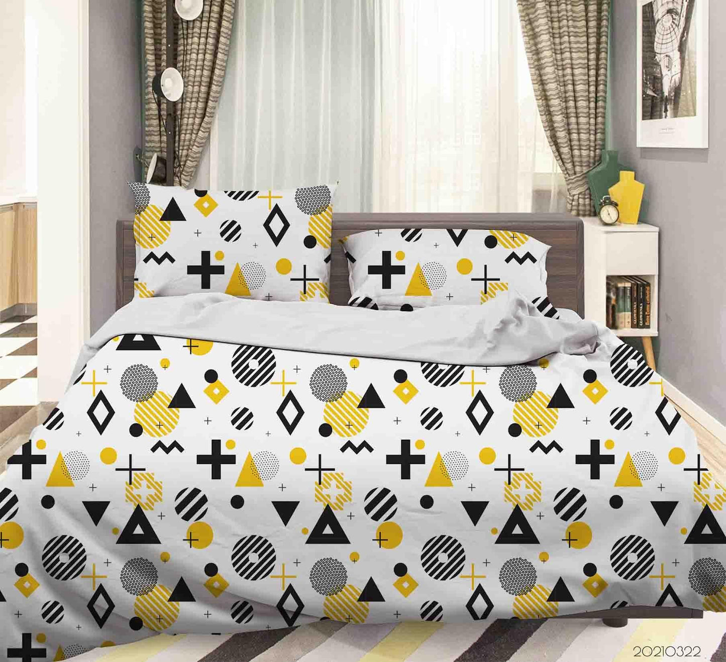 3D Abstract Geometric Pattern Quilt Cover Set Bedding Set Duvet Cover Pillowcases 121