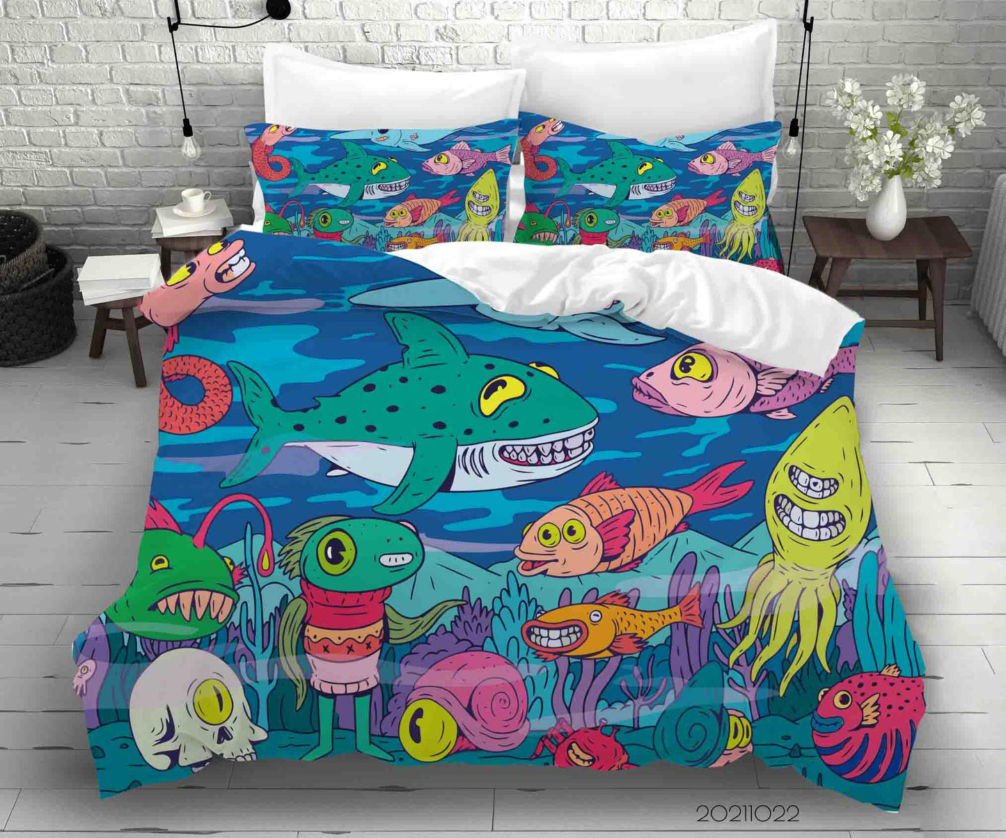 3D Abstract Color Marine Life Doodle Quilt Cover Set Bedding Set Duvet Cover Pillowcases 16