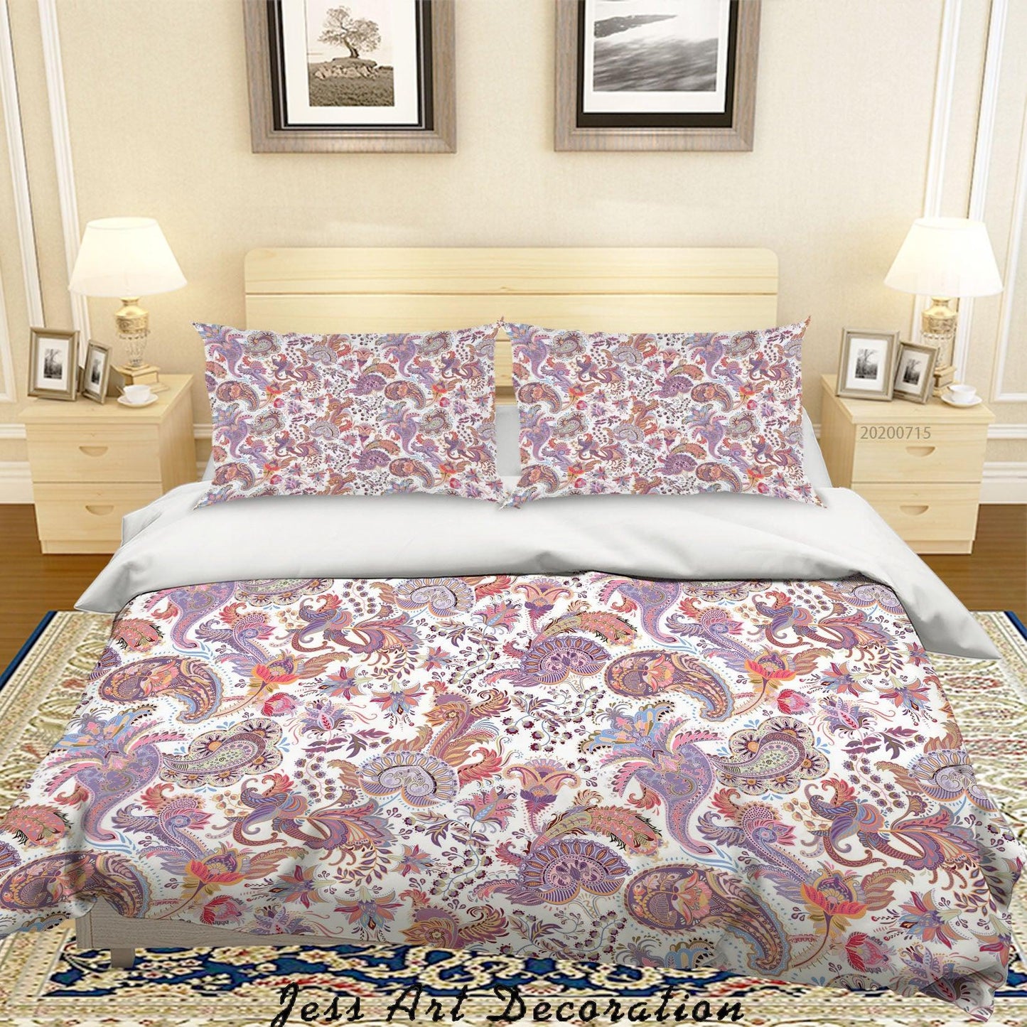 3D Abstract Vintage Floral Pattern Quilt Cover Set Bedding Set Duvet Cover Pillowcases WJ 3907