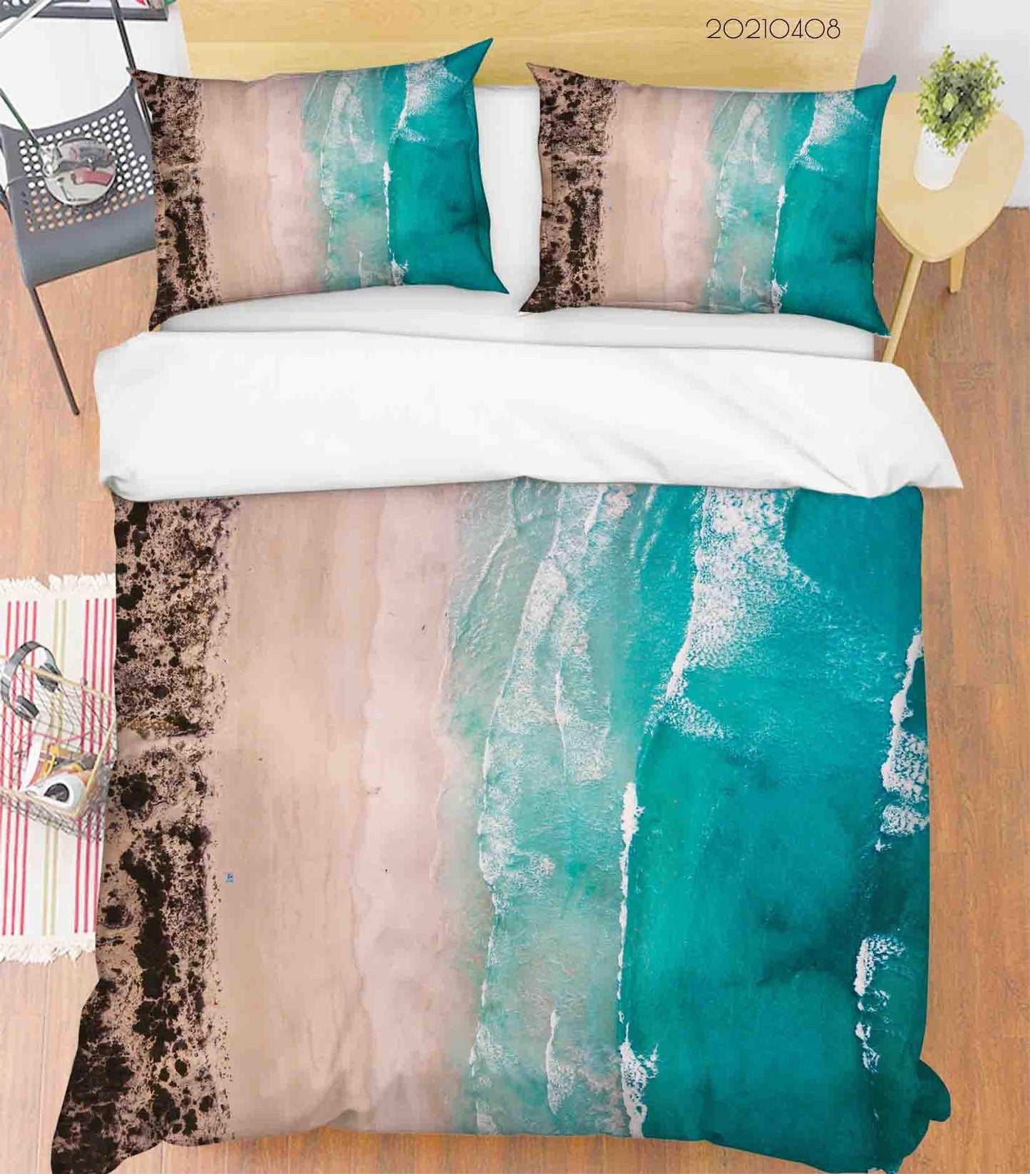 3D Blue Beach Landscape Quilt Cover Set Bedding Set Duvet Cover Pillowcases 33