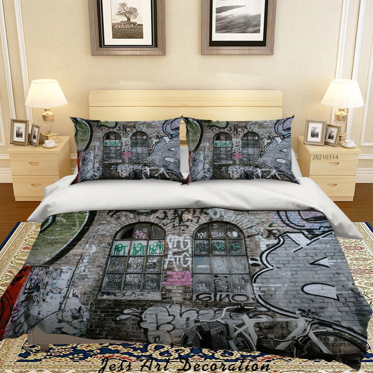3D Abstract Street Graffiti Artist Works Quilt Cover Set Bedding Set Duvet Cover Pillowcases 112