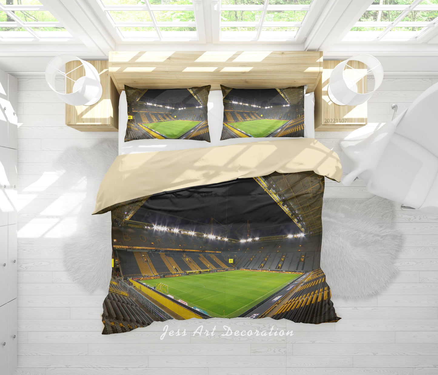 3D Borussia Dortmund Spectator Seats Lamplight Quilt Cover Set Bedding Set Duvet Cover Pillowcase 734