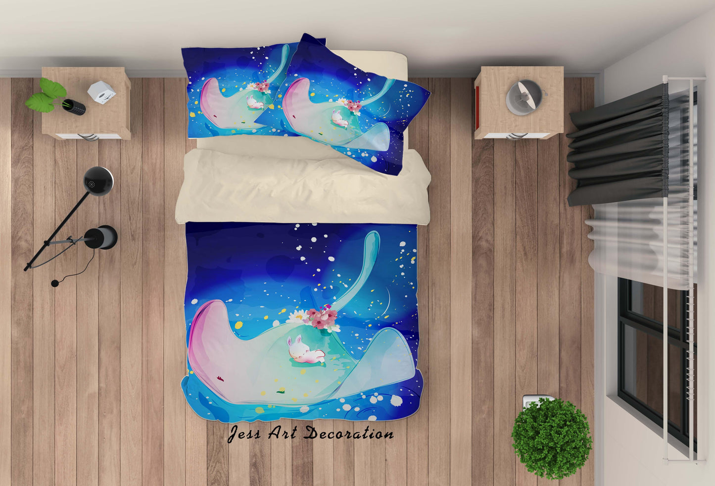 3D Cartoon Leaf Rabbit Quilt Cover Set Bedding Set Duvet Cover Pillowcases A315 LQH