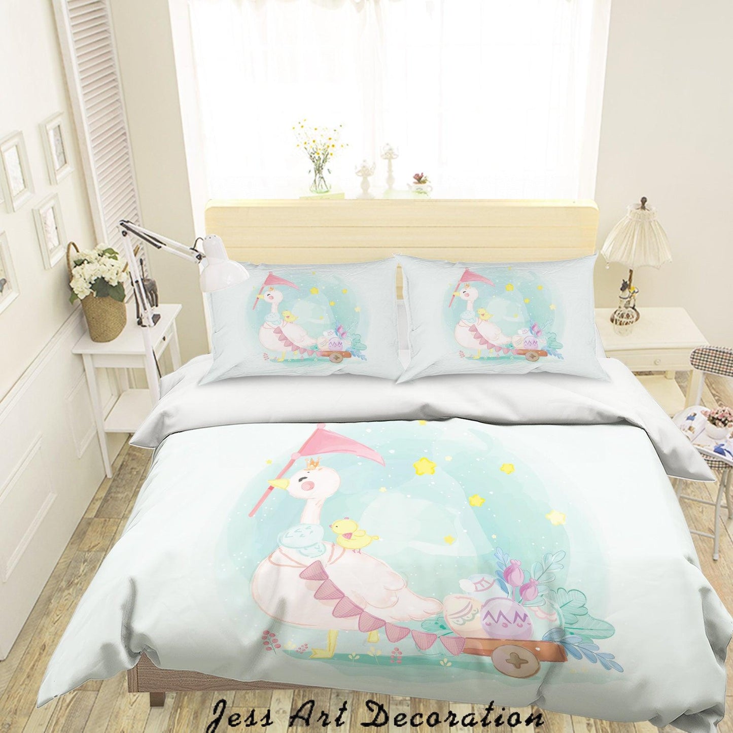 3D Cartoon Duck Eggs Quilt Cover Set Bedding Set Duvet Cover Pillowcases SF12