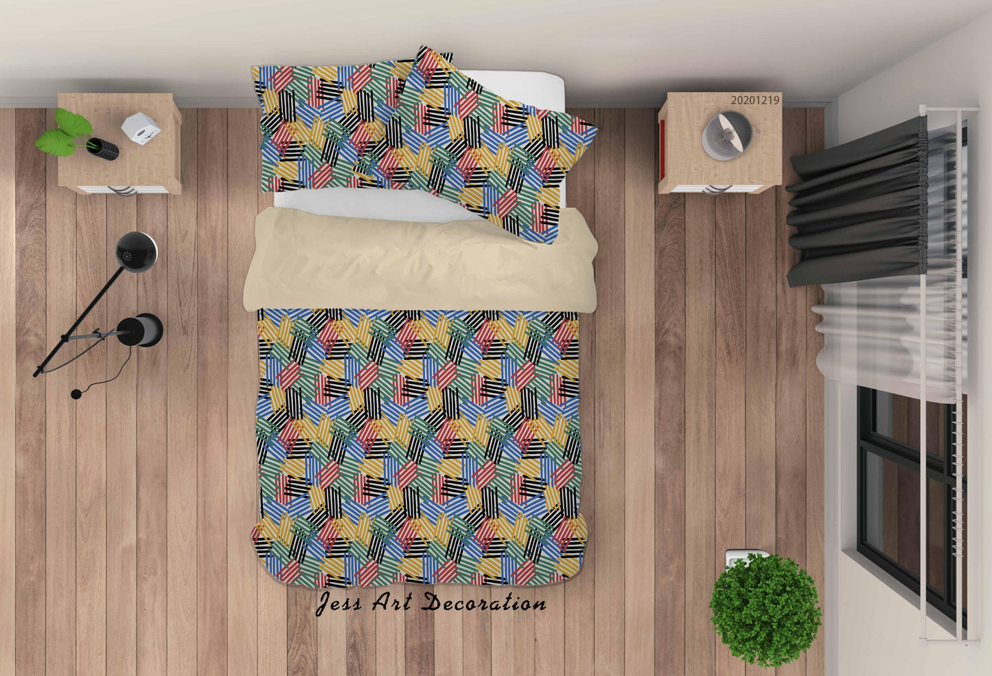3D Abstract Colorful Geometric Pattern Quilt Cover Set Bedding Set Duvet Cover Pillowcases 73