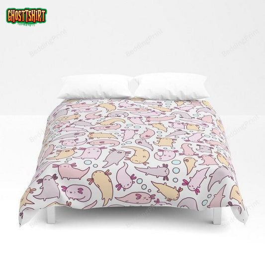 3D Adorable Axolotls Duvet Cover Bedding Set