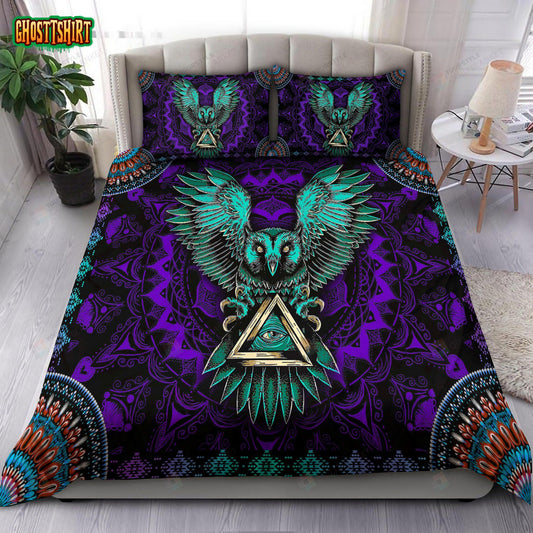 3D Beautiful Mandala Owl Bed Sheets Spread Duvet Cover Bedding Set